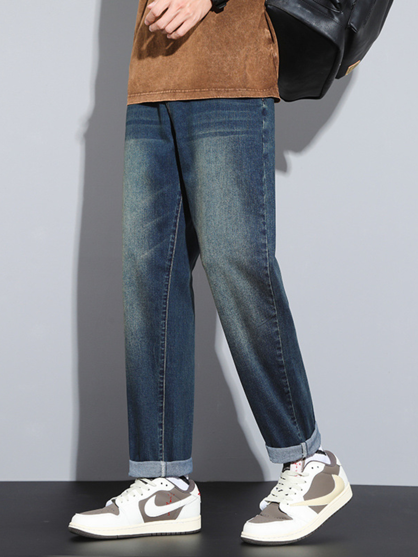 Men's Plus Size Vintage Wash Relaxed Fit Jeans