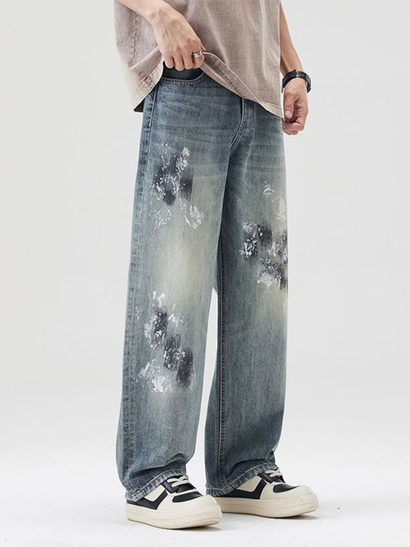 Men's Full Size Wide Leg Jeans Plus Size