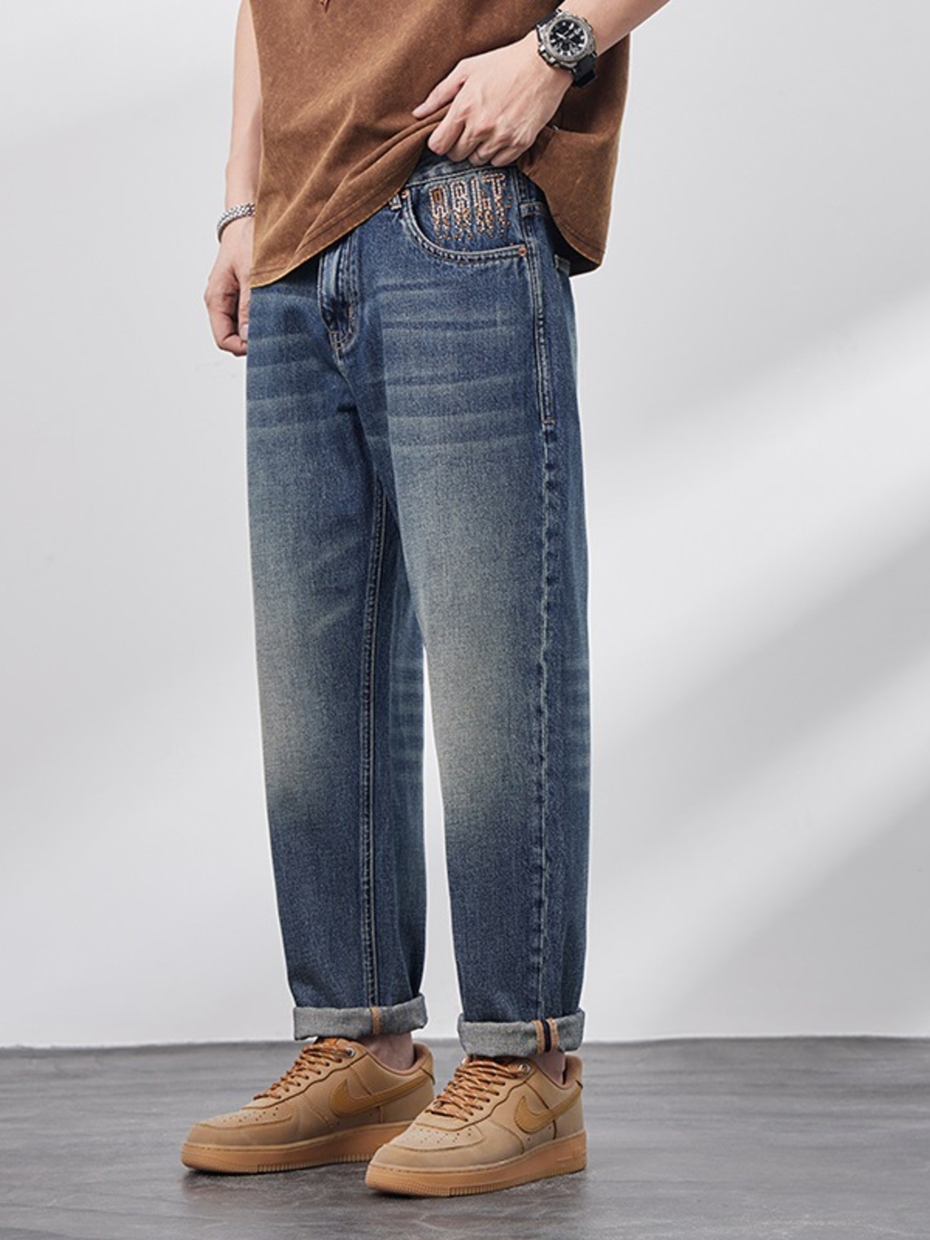 Men's Relaxed Fit Wash Jeans