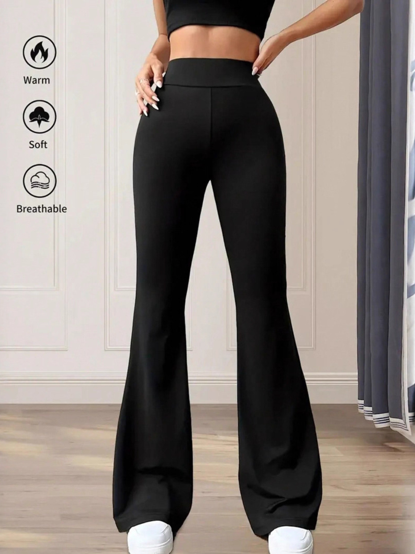 High Waist Slim Fit Flare Pants