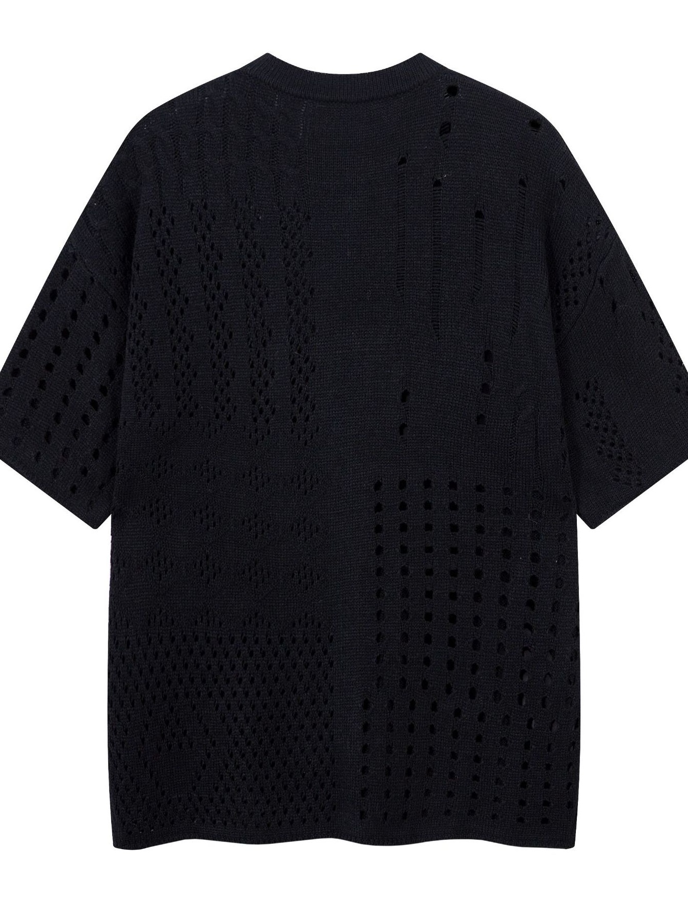 Men's Openwork Button Detail Knit Henley T-Shirt