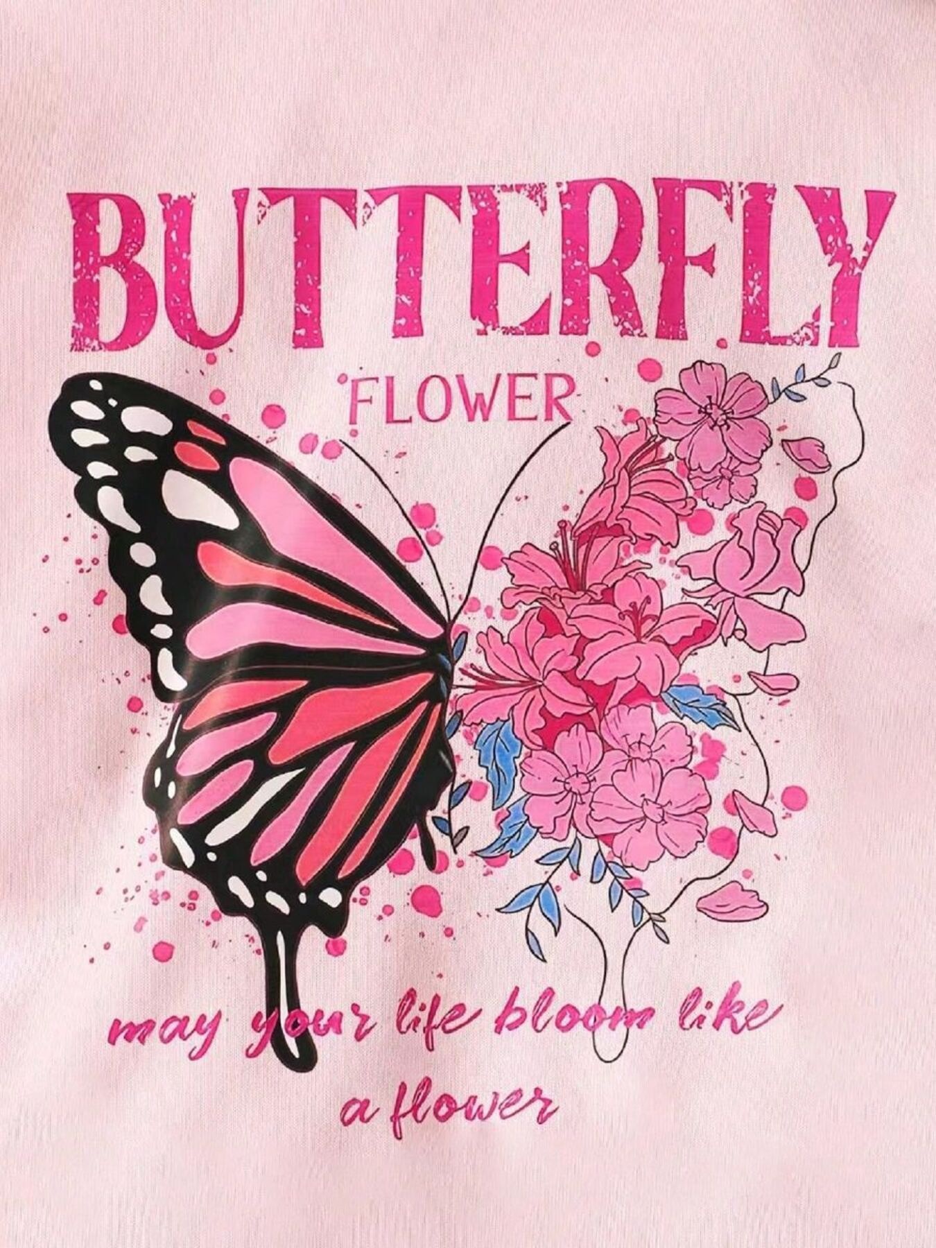 Children's Butterfly Flower Hoodie & Pants Set