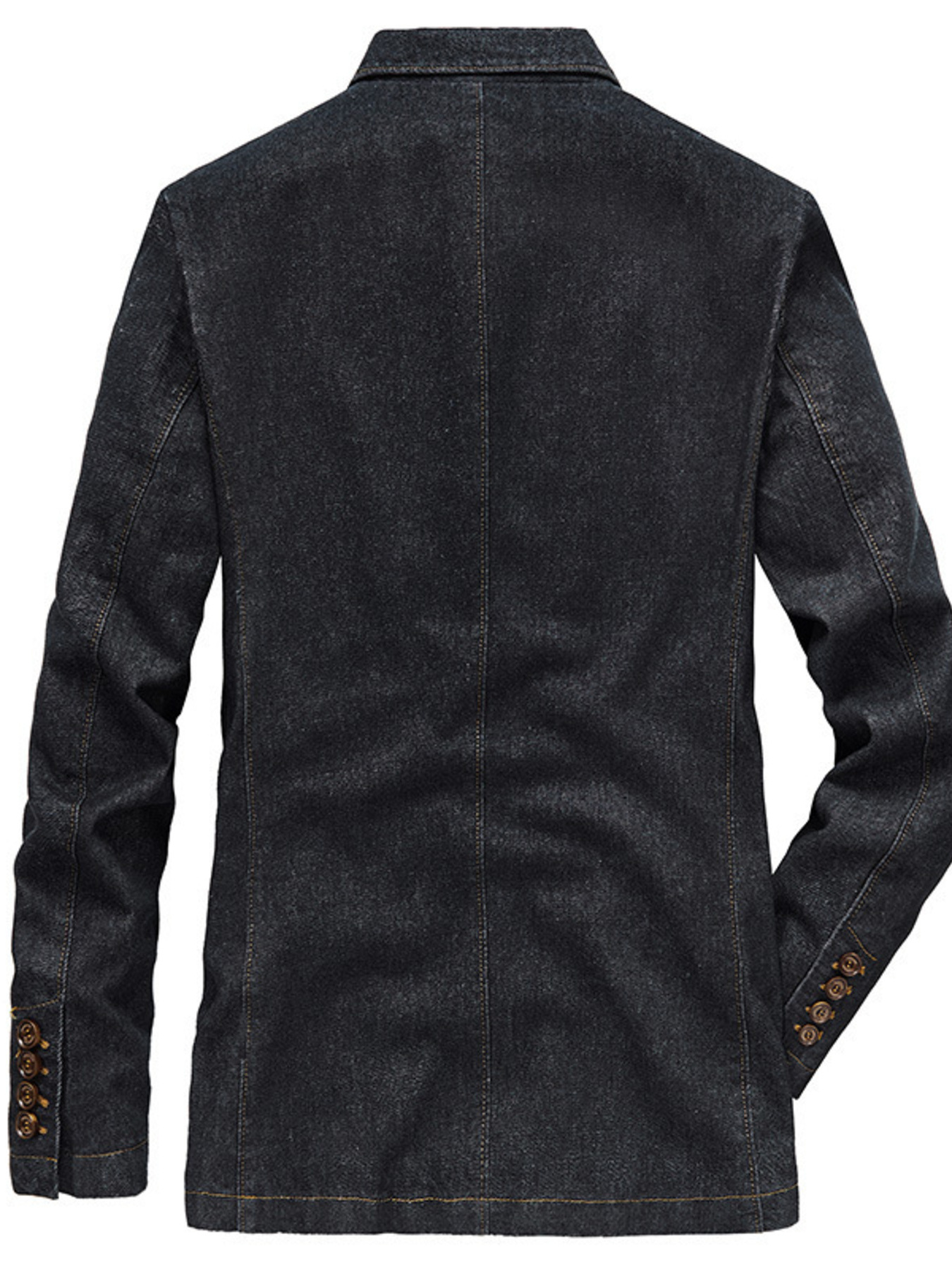 Men's Plus Size Lapel Collar Long Sleeve Denim Blazer