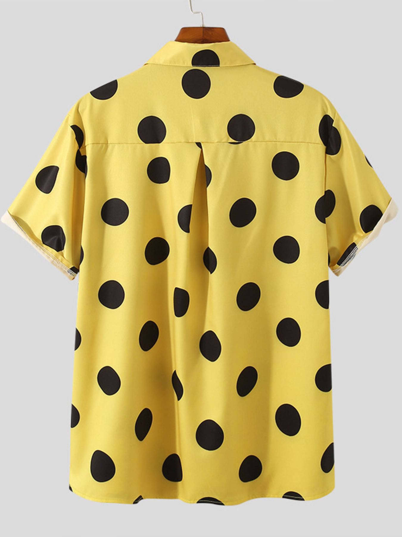 Men's Full Size Polka Dot Short Sleeve Button-Up Shirt Plus Size
