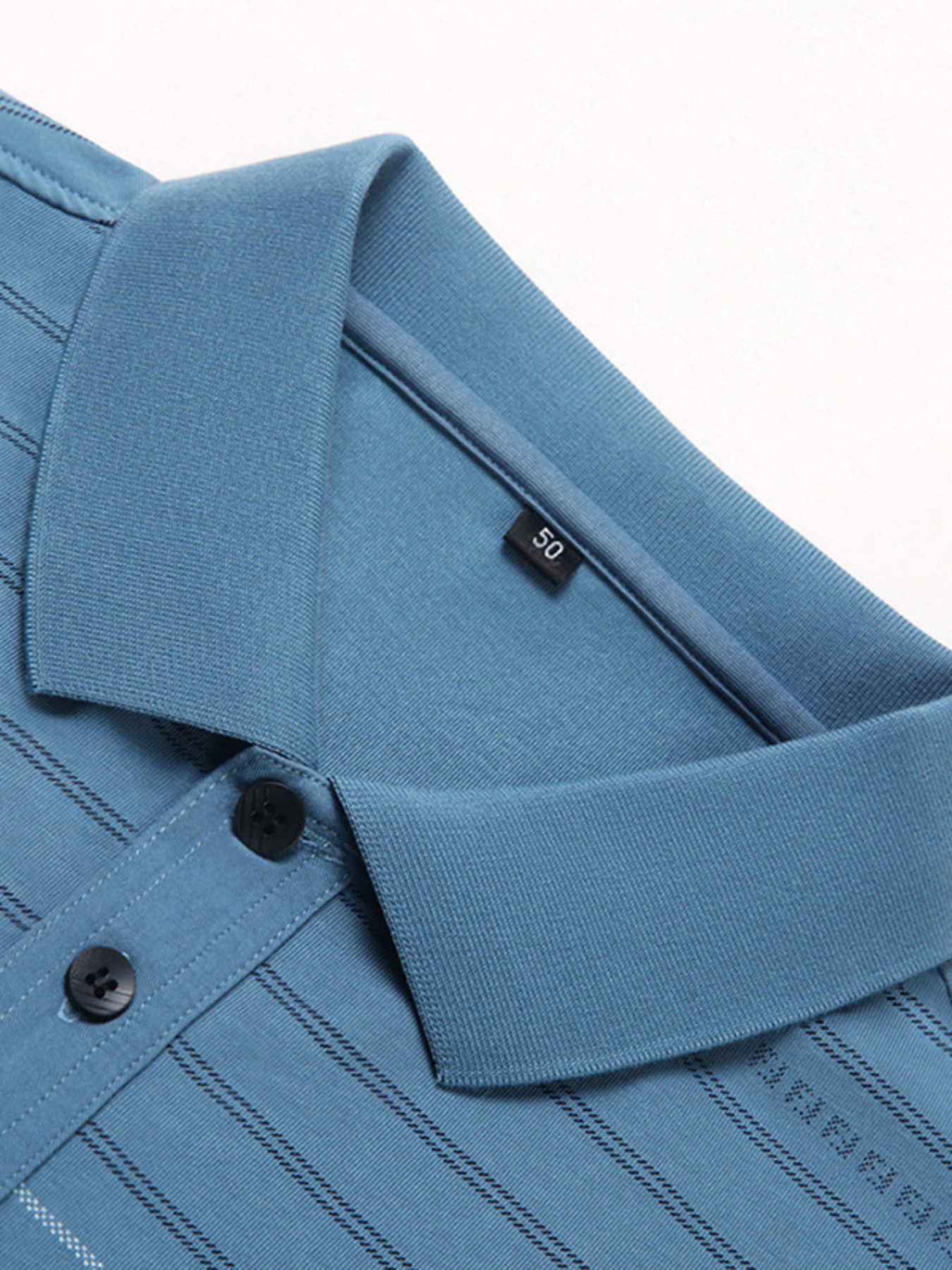 Men's Plus Size Classic Striped Business Casual Polo Shirt