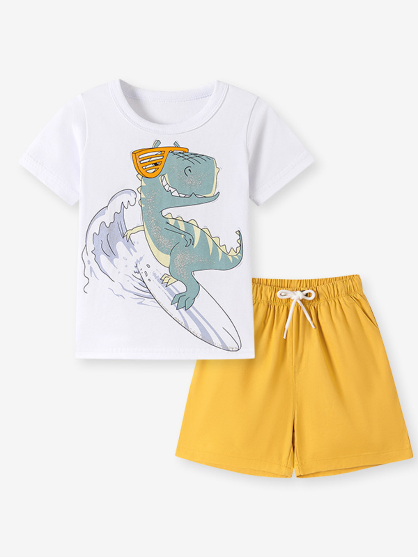 Children's Dinosaur Graphic Tee and Shorts Outfit Set