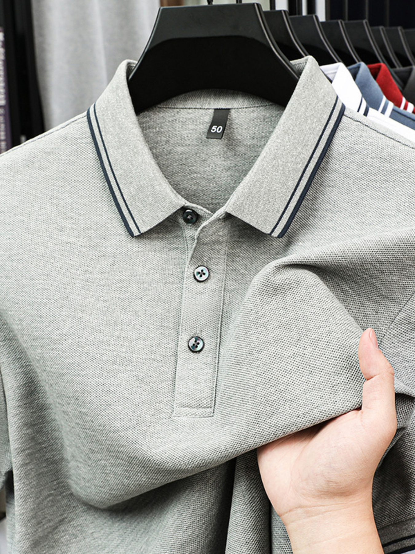 Men's Plus Size Button Detail Short Sleeve Polo