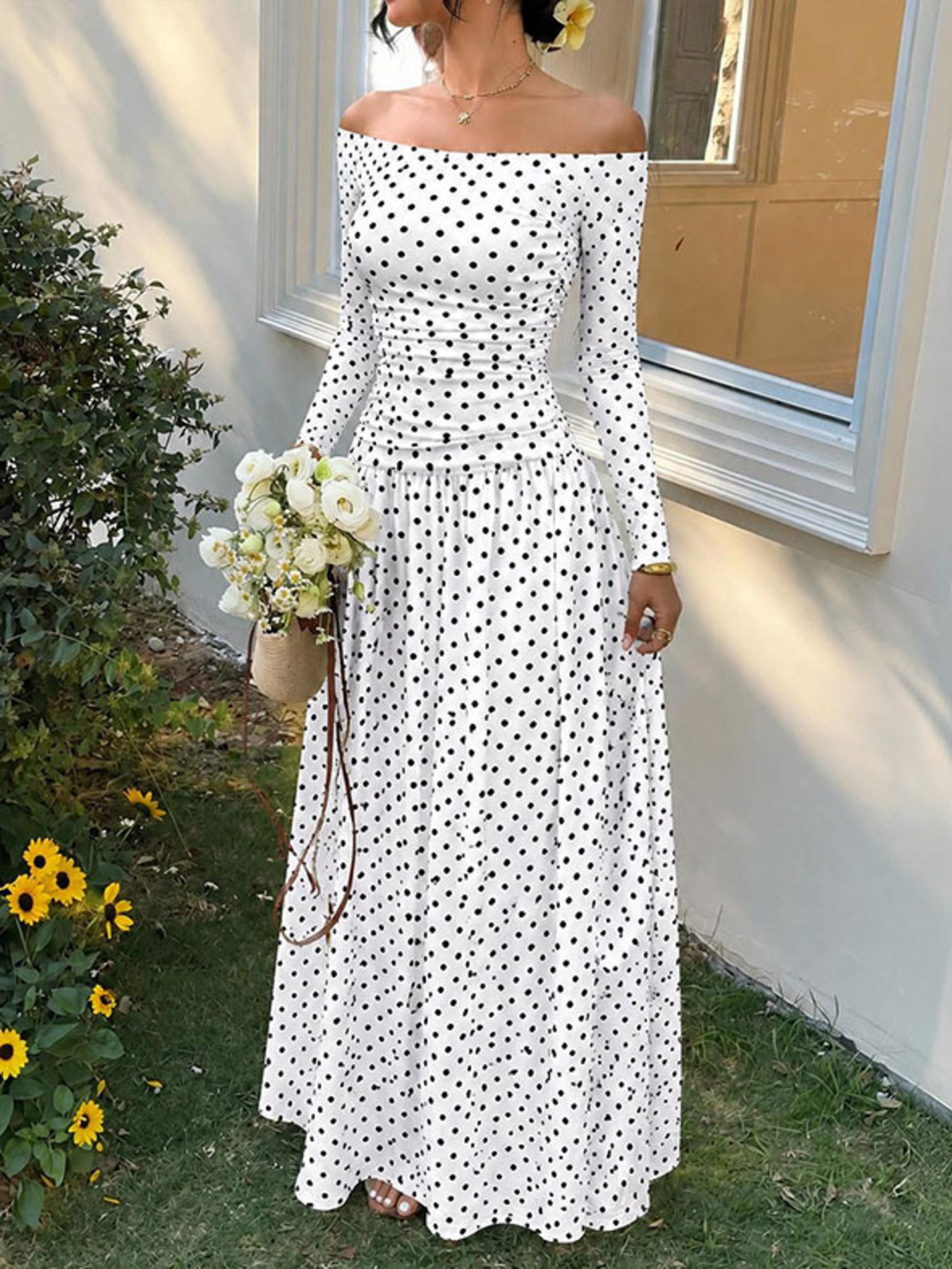 Off-the-Shoulder Maxi Dress