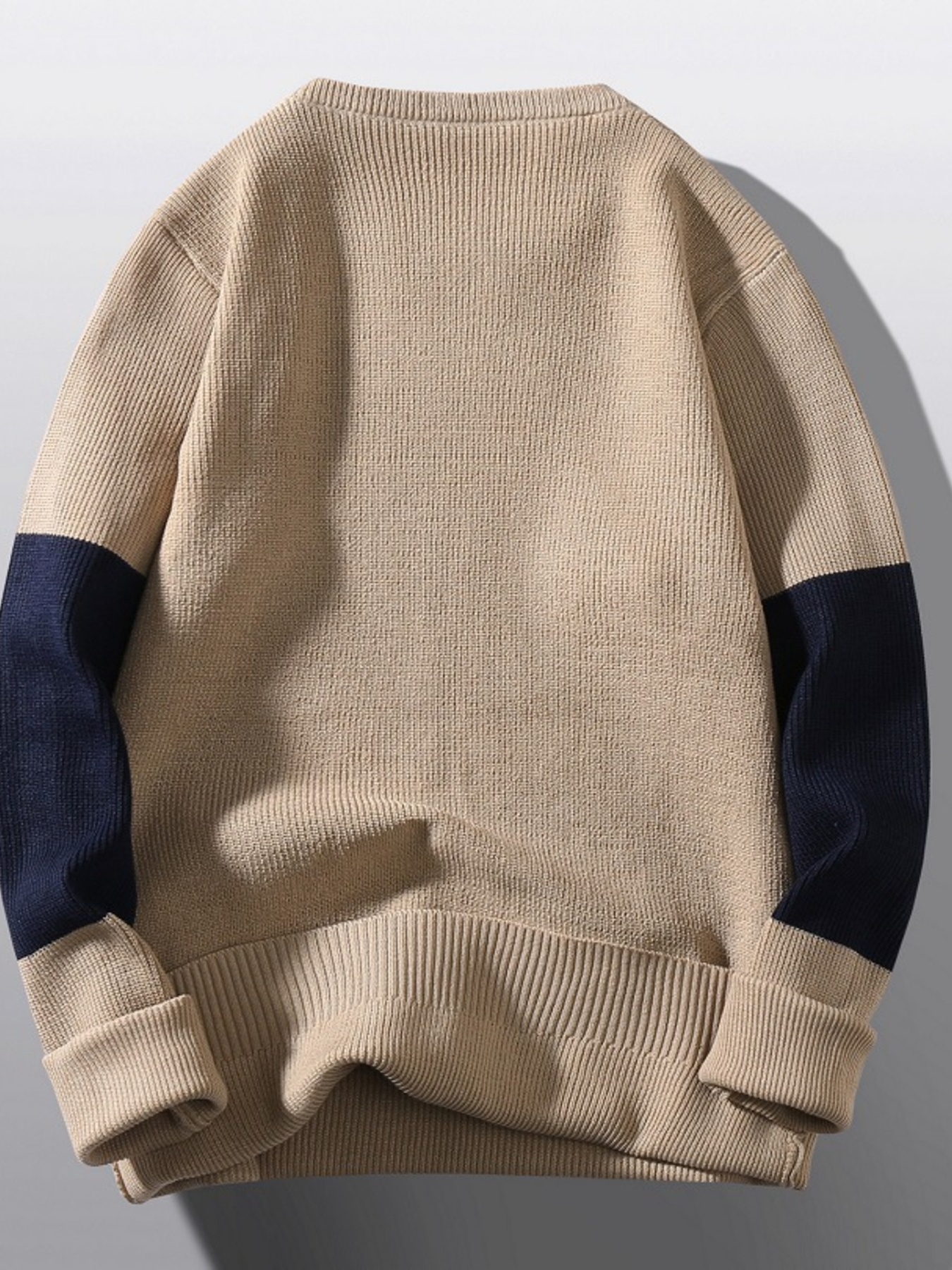 Men's Plus Size Color Block Round Neck Sweater