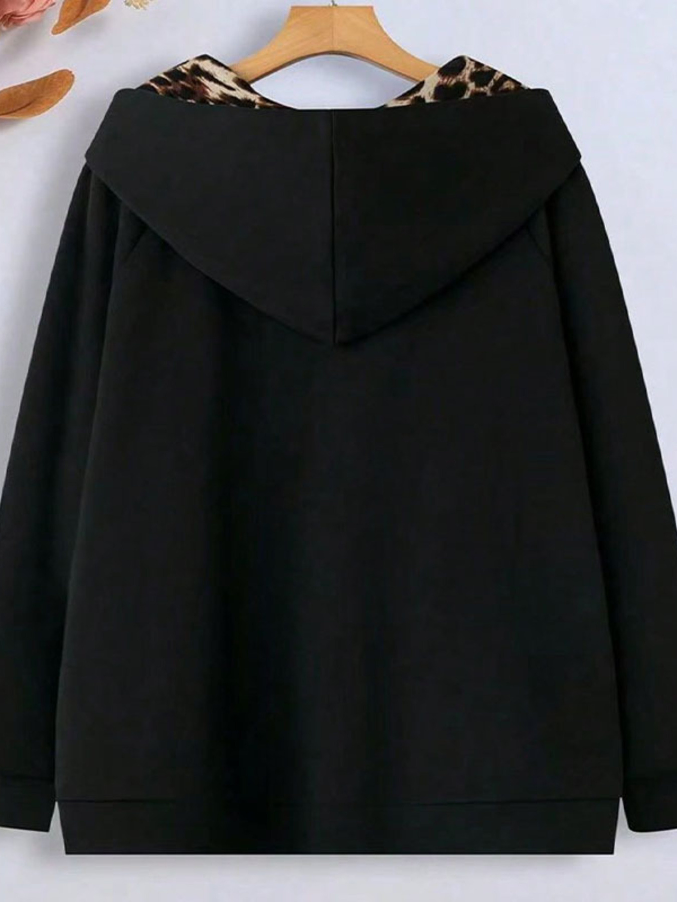 Hooded Leopard Lined Zip-Up Outerwear