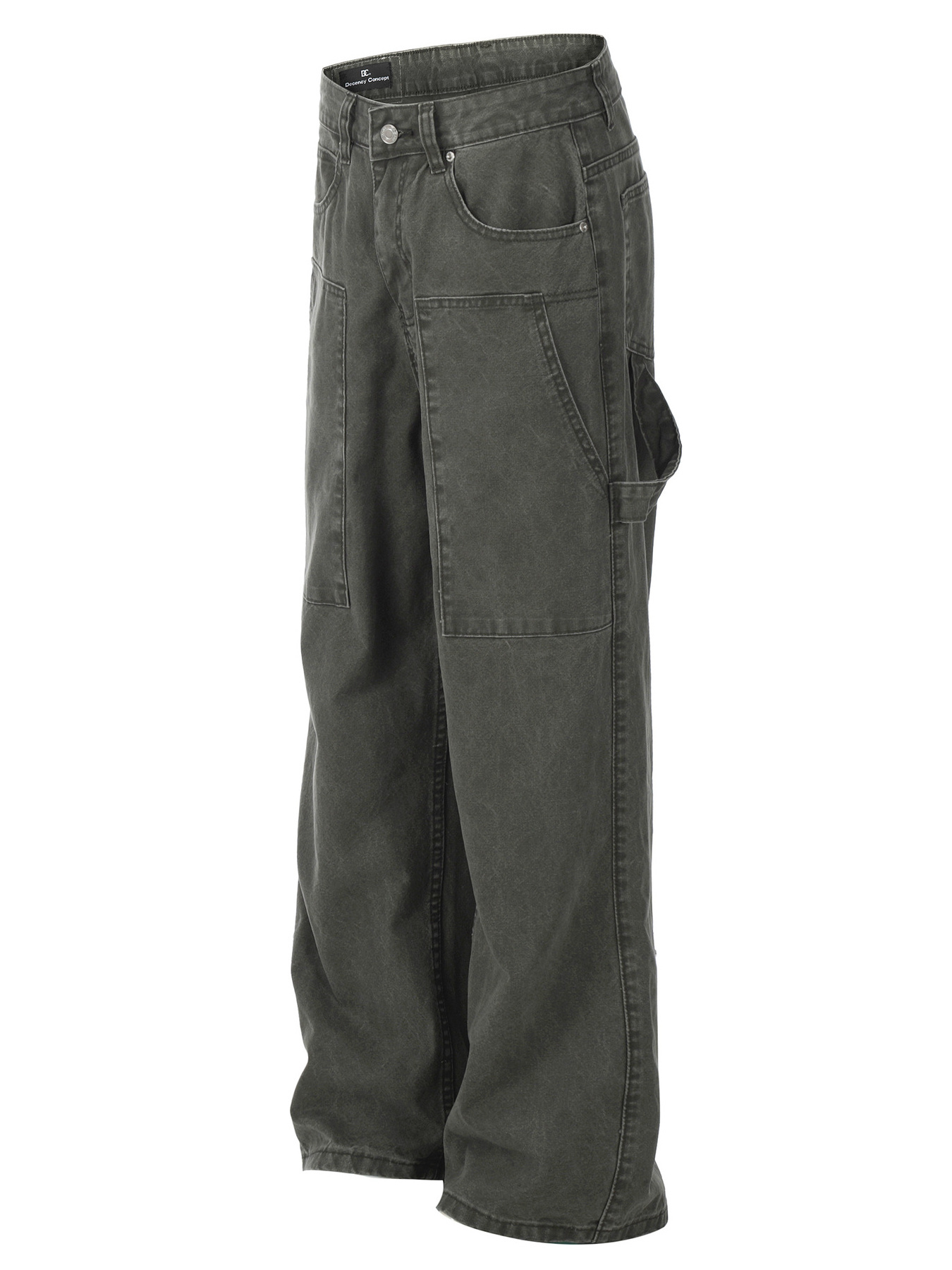 Men's Washed Cargo Wide Leg Jeans