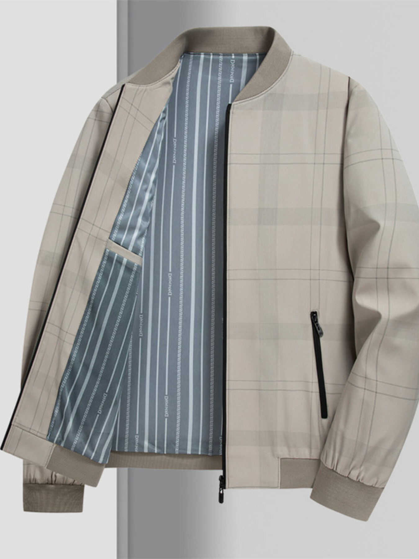 Men's Plus Size Zip Up Long Sleeve Jacket