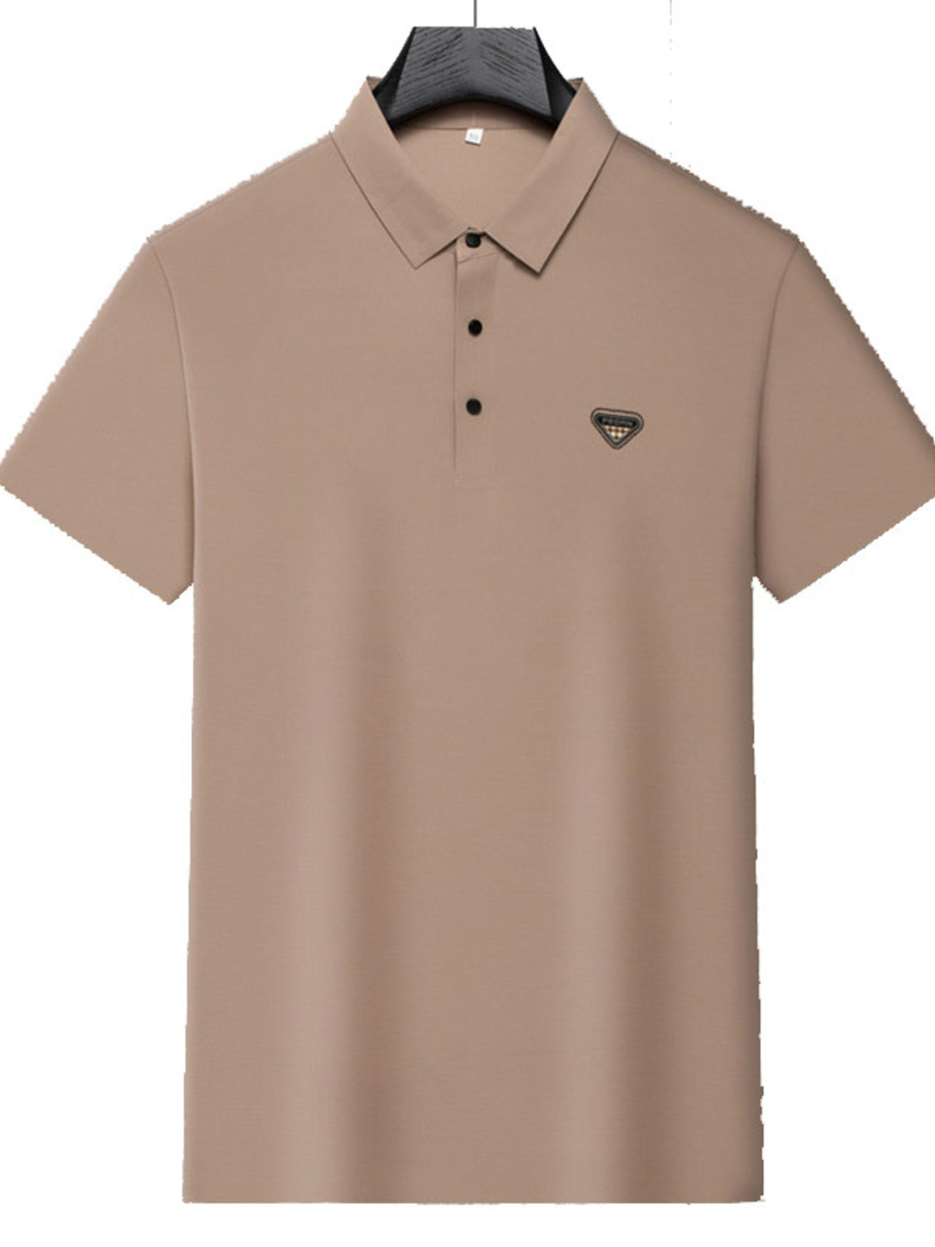 Men's Plus Size Triangle Badge Short Sleeve Polo