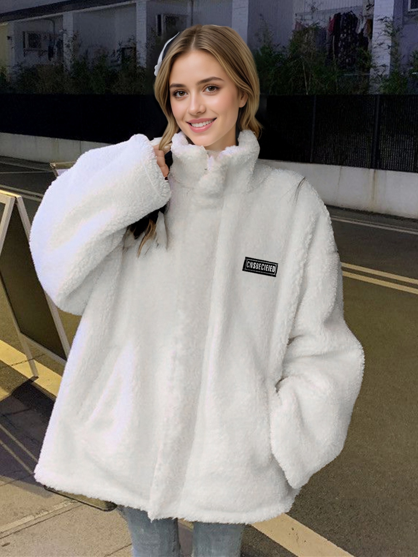 Sherpa Fleece Zip Up Outerwear