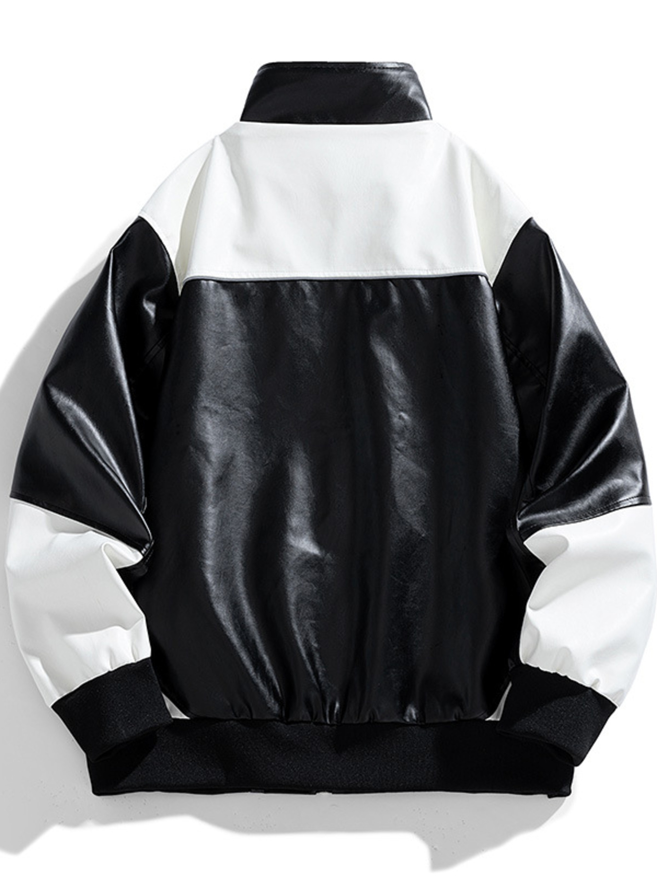 Men's Plus Size Racing Style Leather Jacket