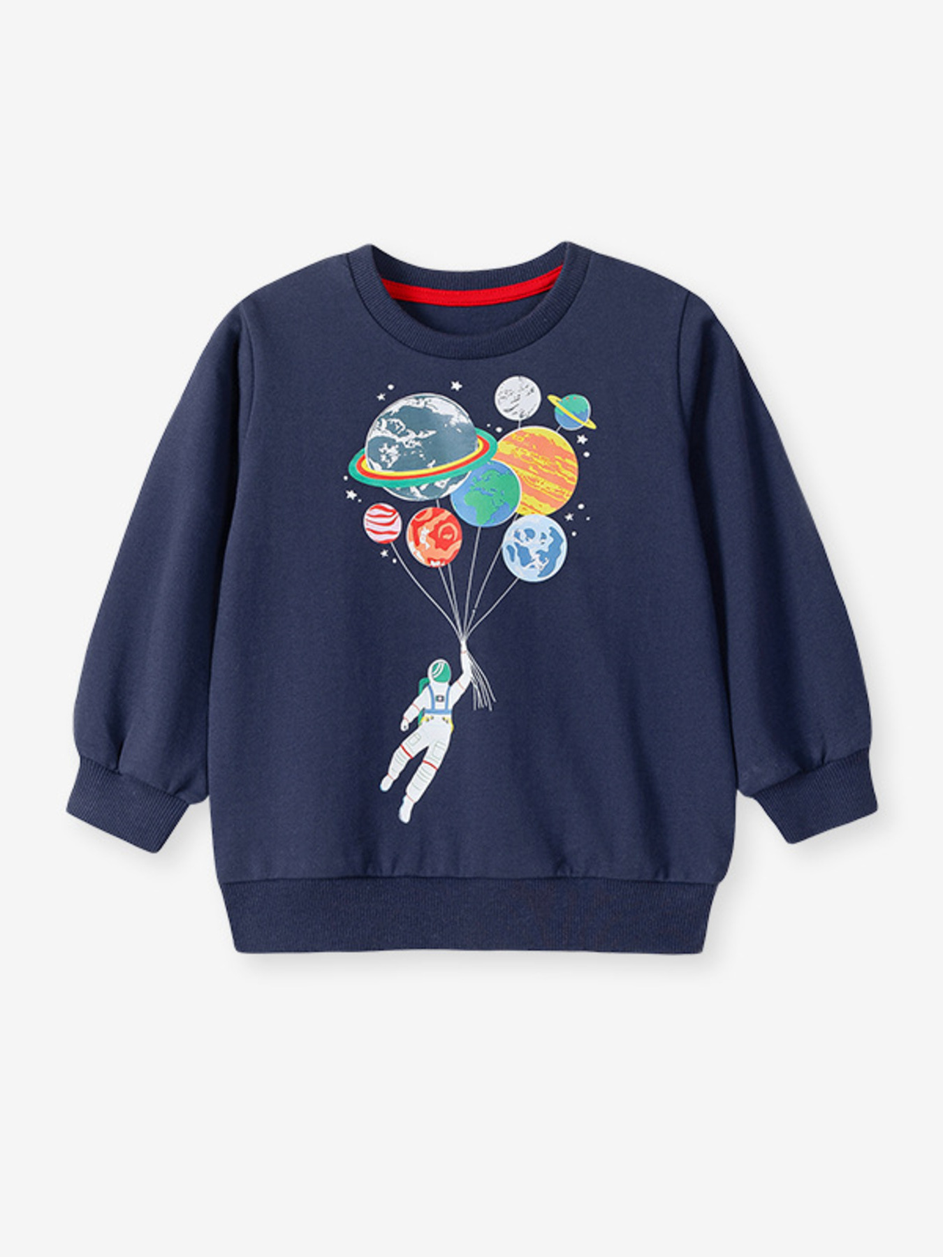 Children's Astronaut Planet Graphic Crew Neck Sweatshirt