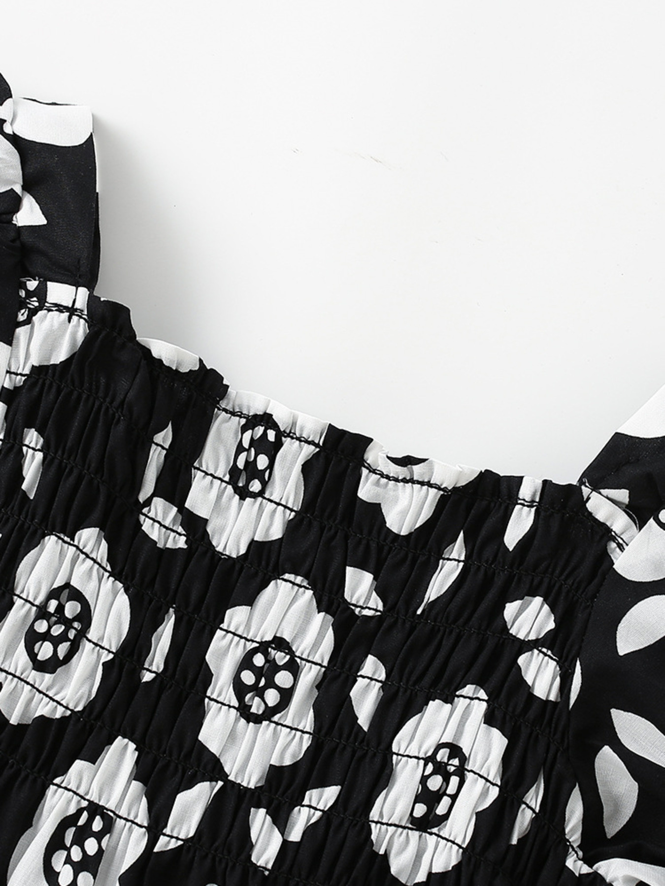 Children's Floral Print Square Neck Puff Sleeve Dress 3