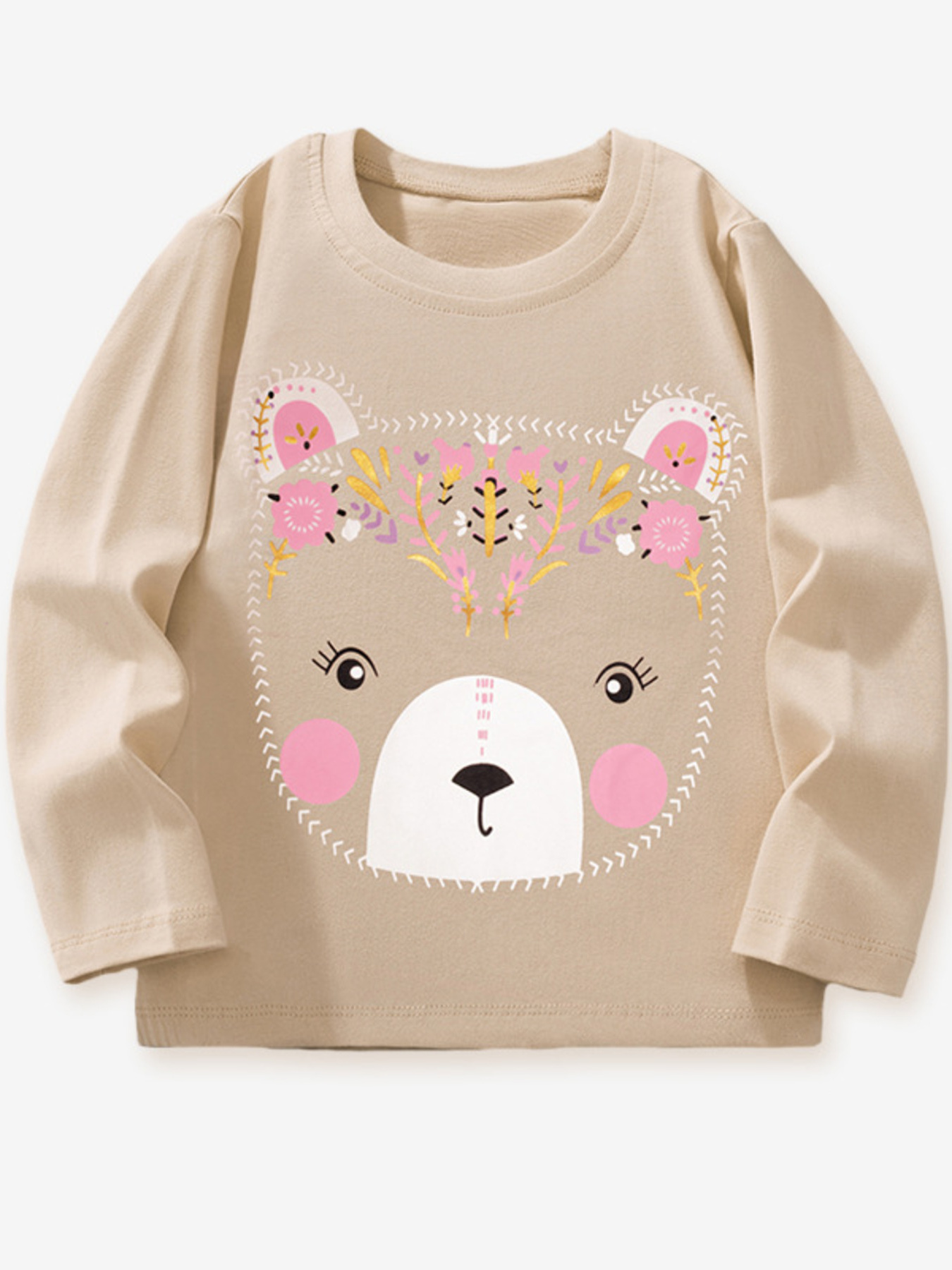 Children's Bear Graphic Long Sleeve T-Shirt