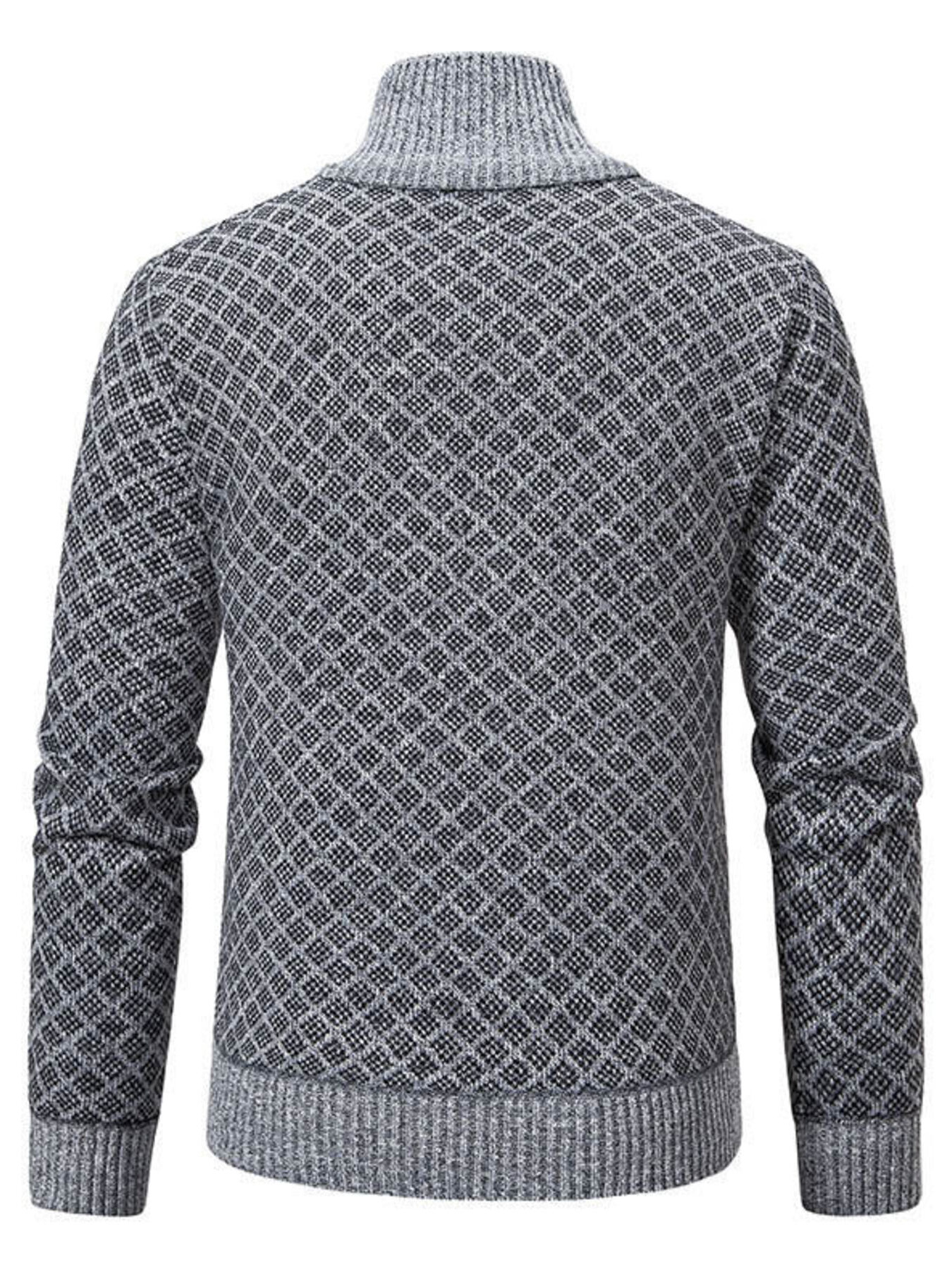 Men's Plus Size Zip-Up Knit Cardigan