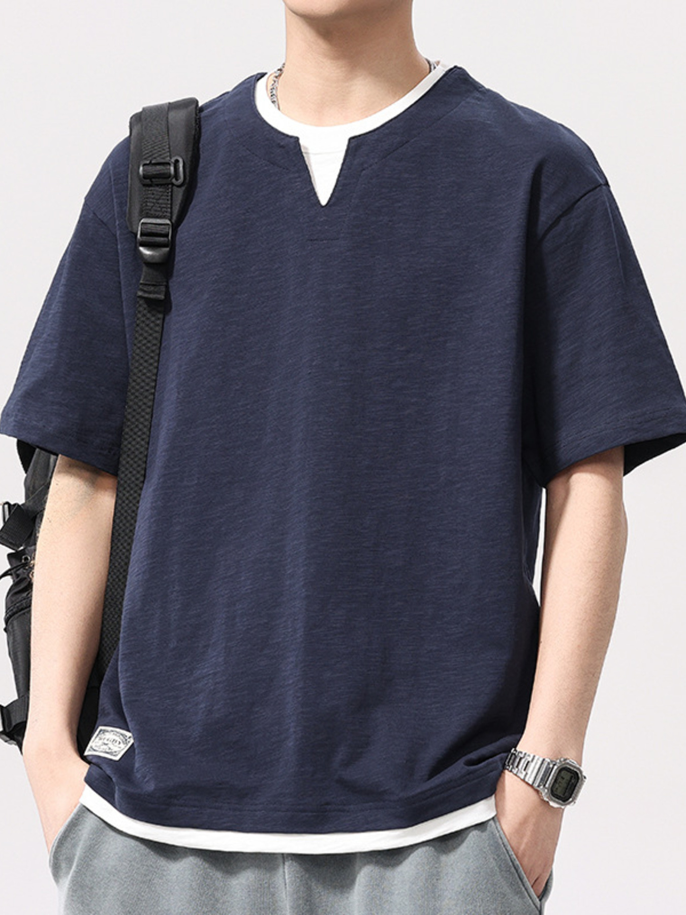 Men's Plus Size Round Neck Half Sleeve T-Shirt