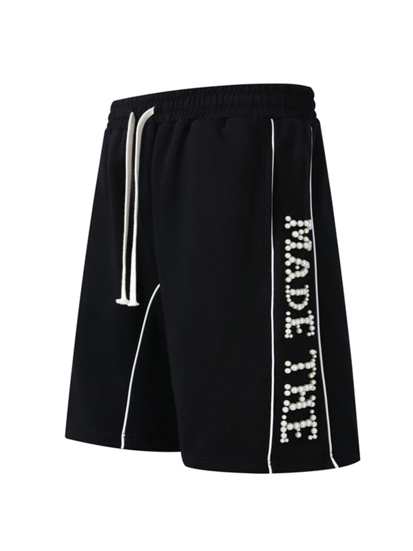 Men's Drawstring Pearl Detail Shorts