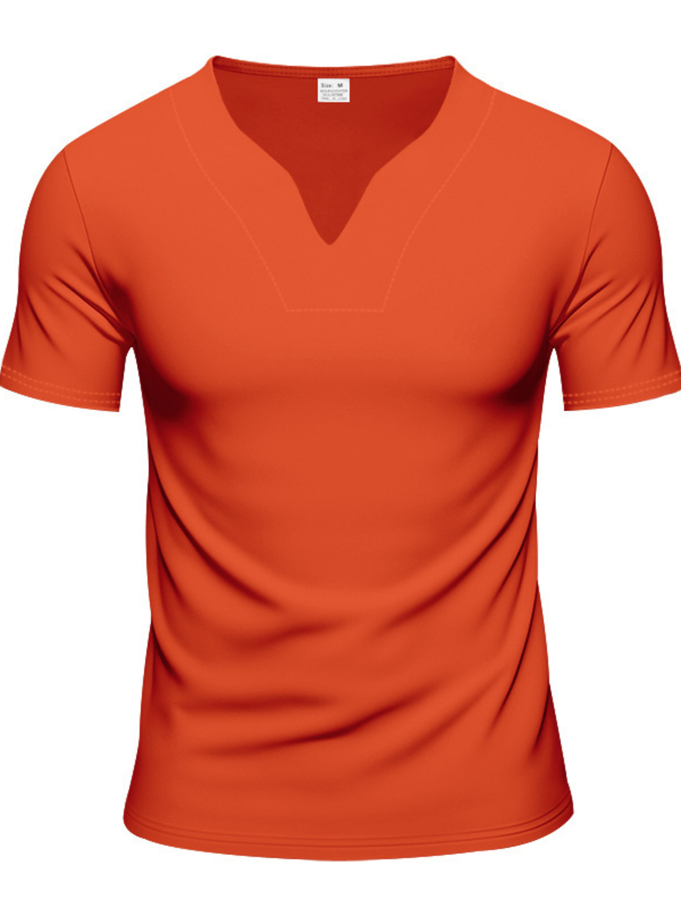 Men's Full Size Notched Short Sleeve T-Shirt Plus Size