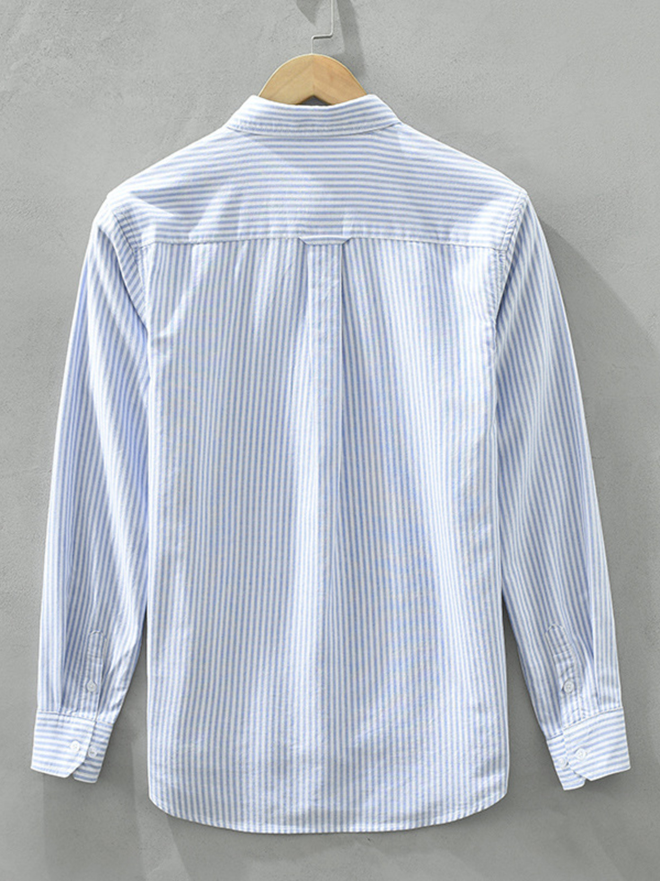 Men's Plus Size Striped Button Up Long Sleeve Shirt