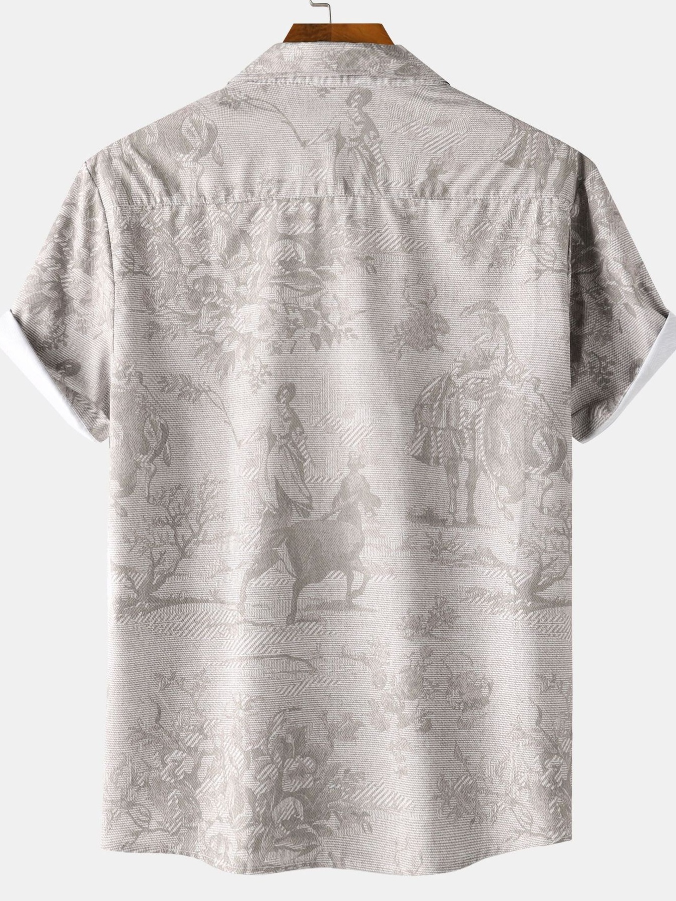 Men's Vintage Print Short Sleeve Casual Shirt