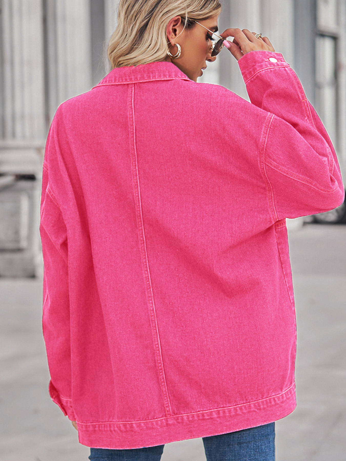 Button Up Long Sleeve Denim Jacket