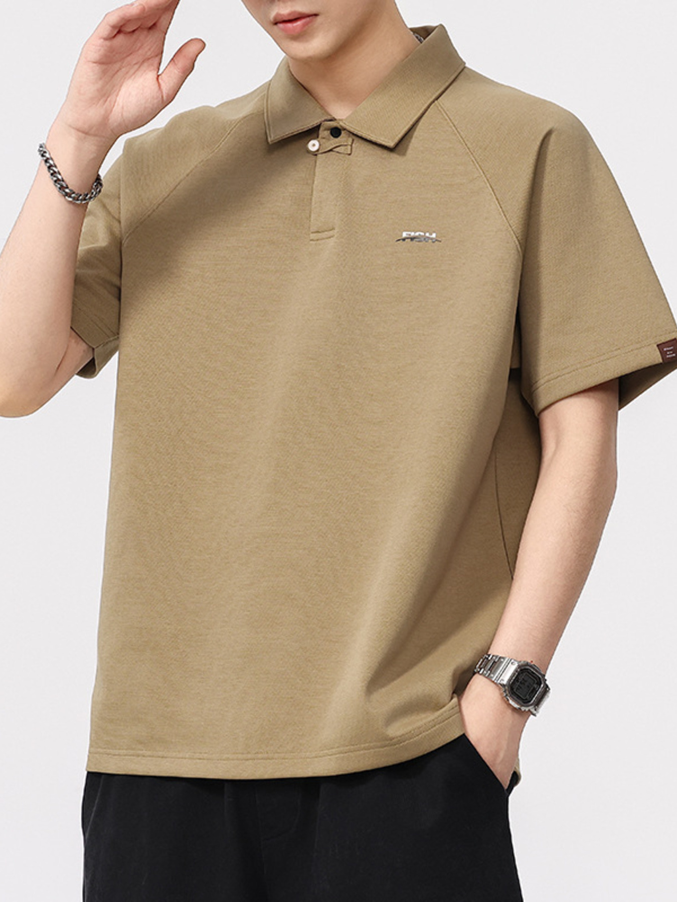 Men's Plus Size Collared Neck Short Sleeve Polo