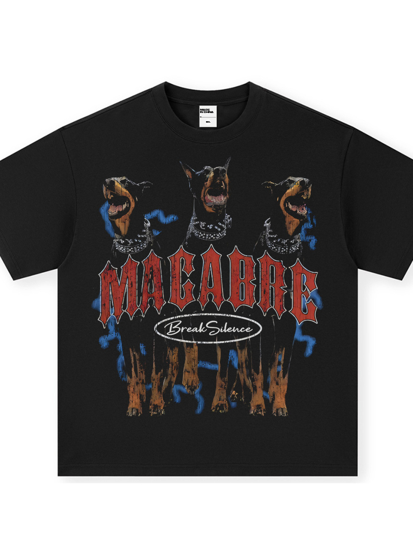 Men's Dog Graphic Oversized Round Neck T-Shirt