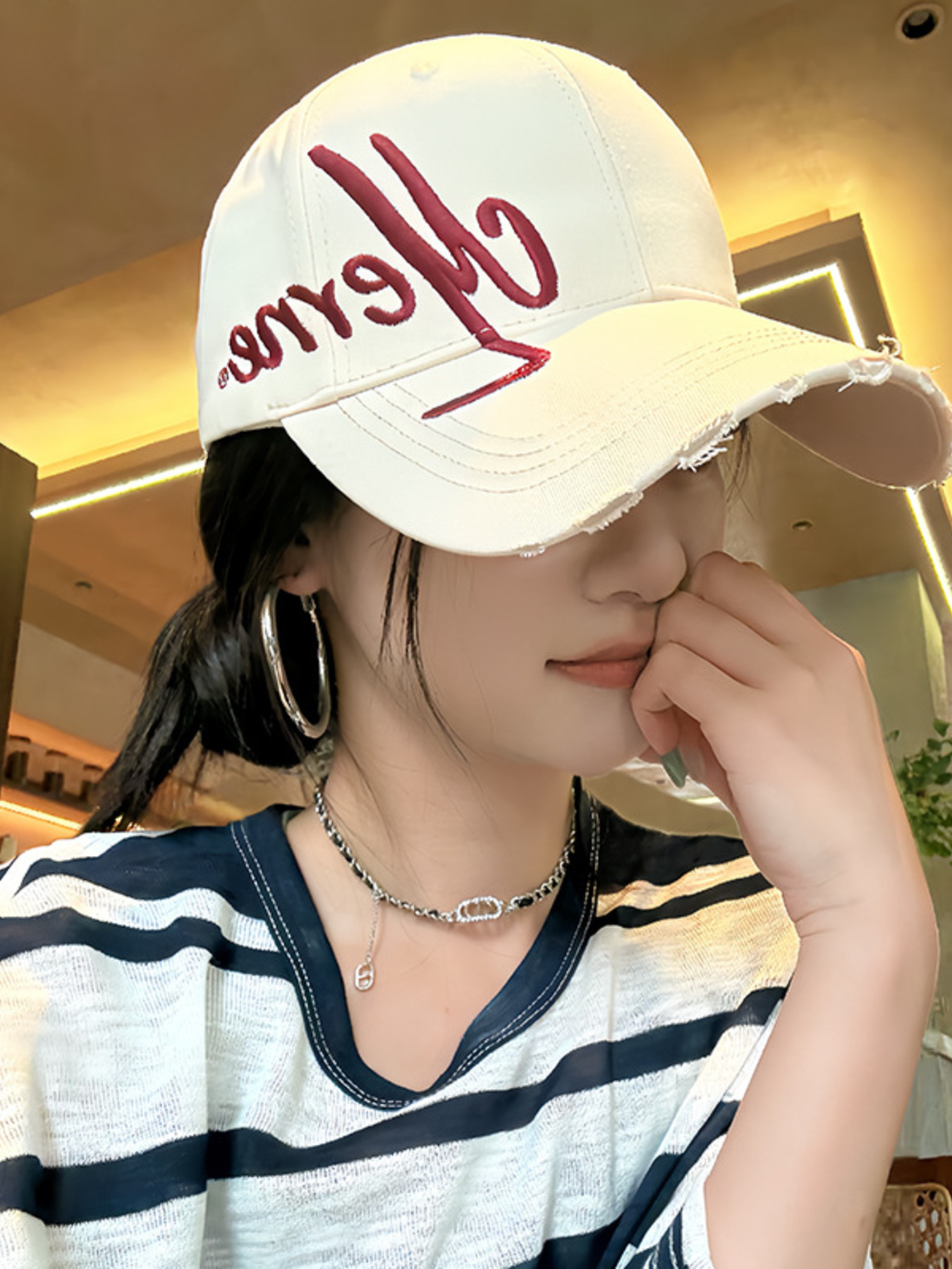 Embroidered Distressed Baseball Cap 2