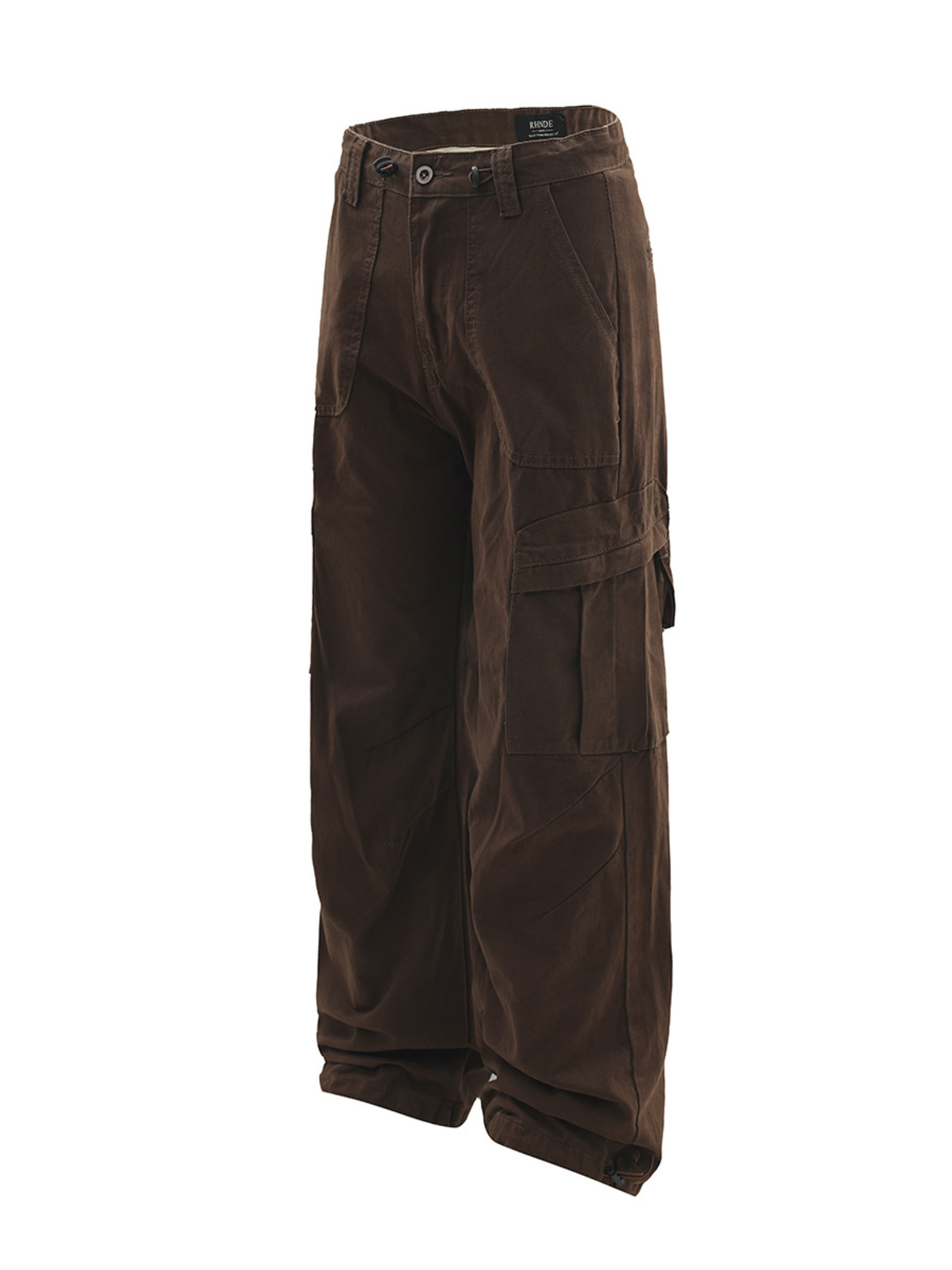 Men's Straight Cargo Jeans with Drawstring Hem