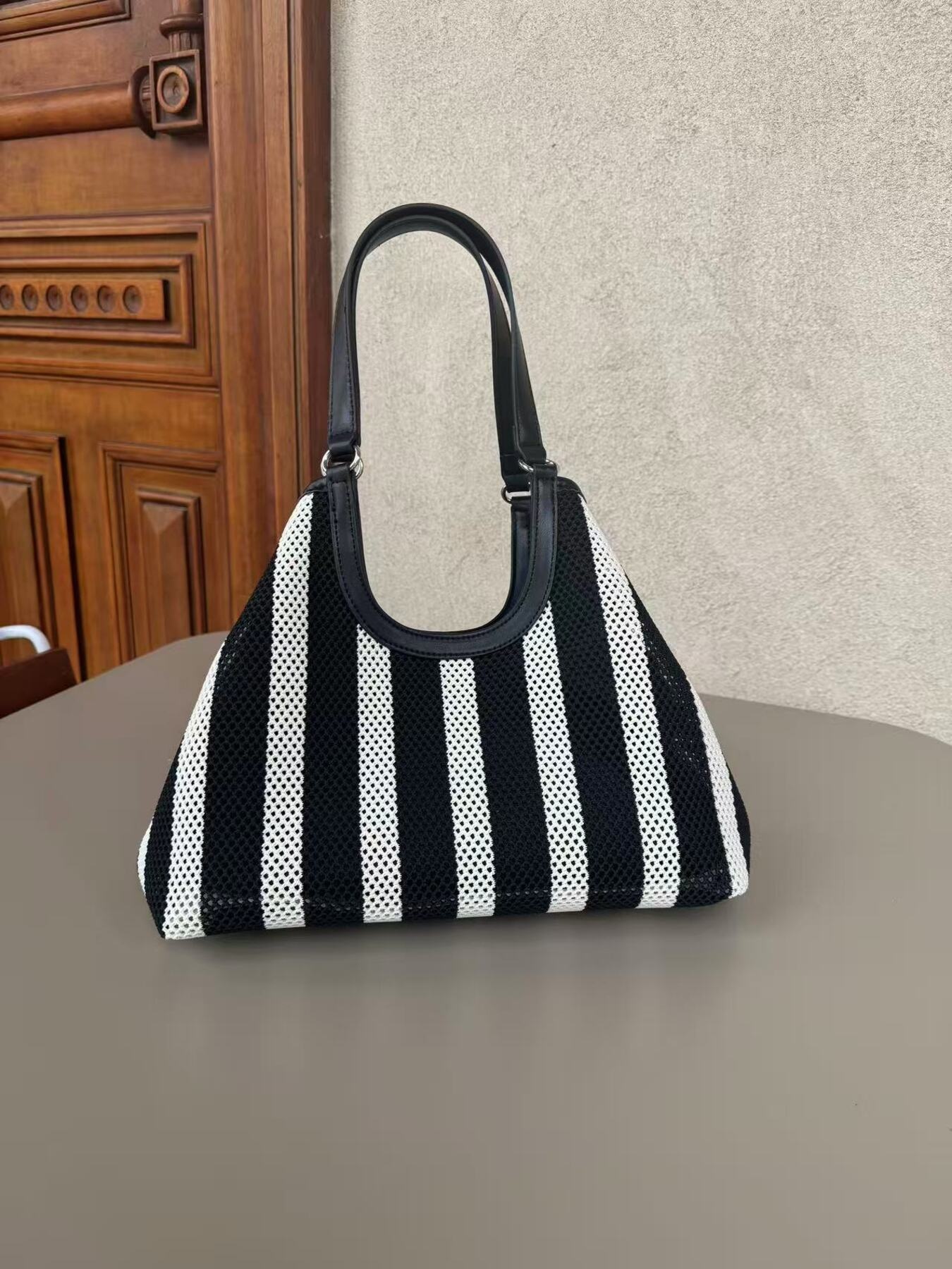 Contrast Striped Tote Bag