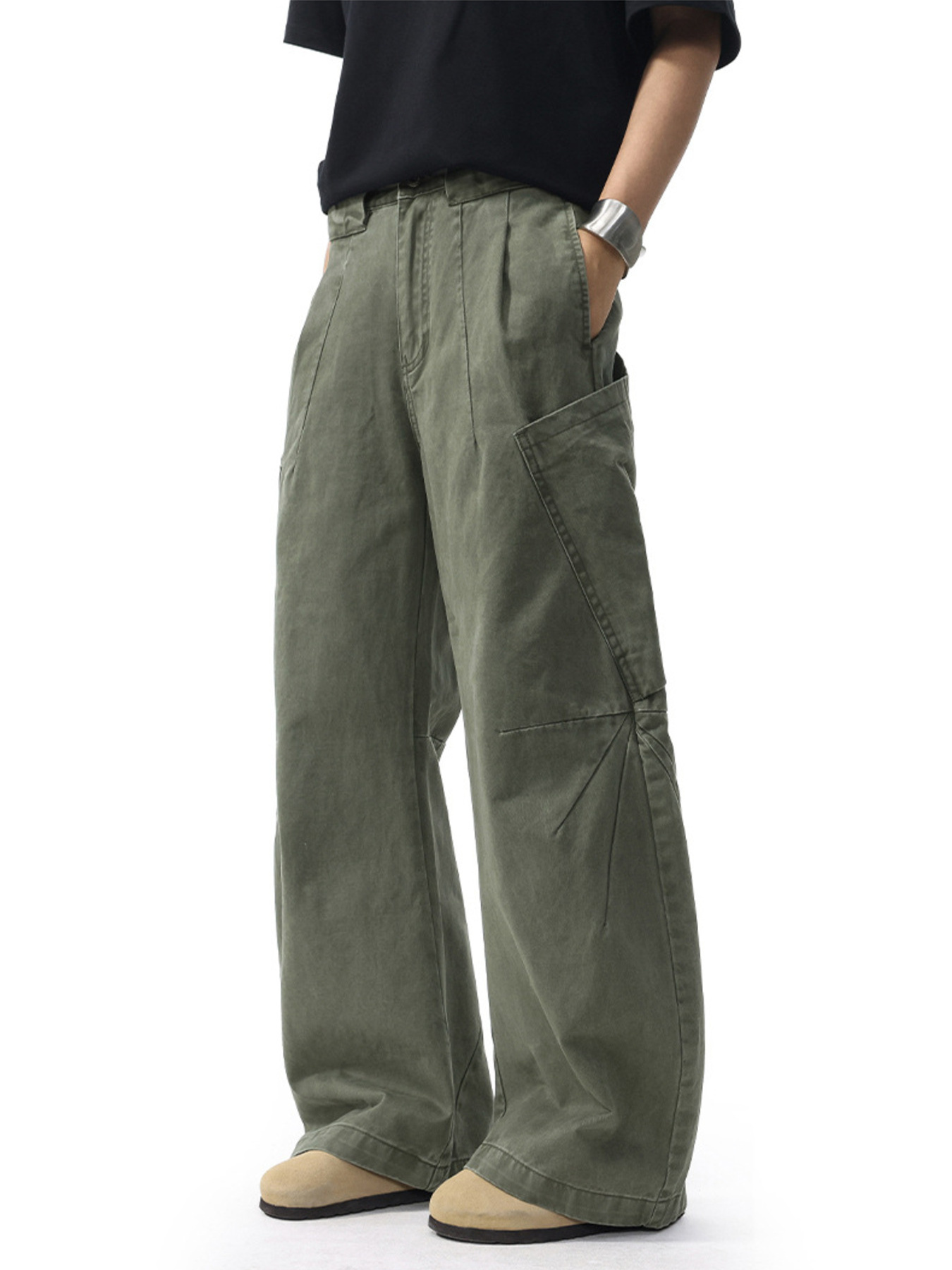 Men's Wide Leg Cargo Pants