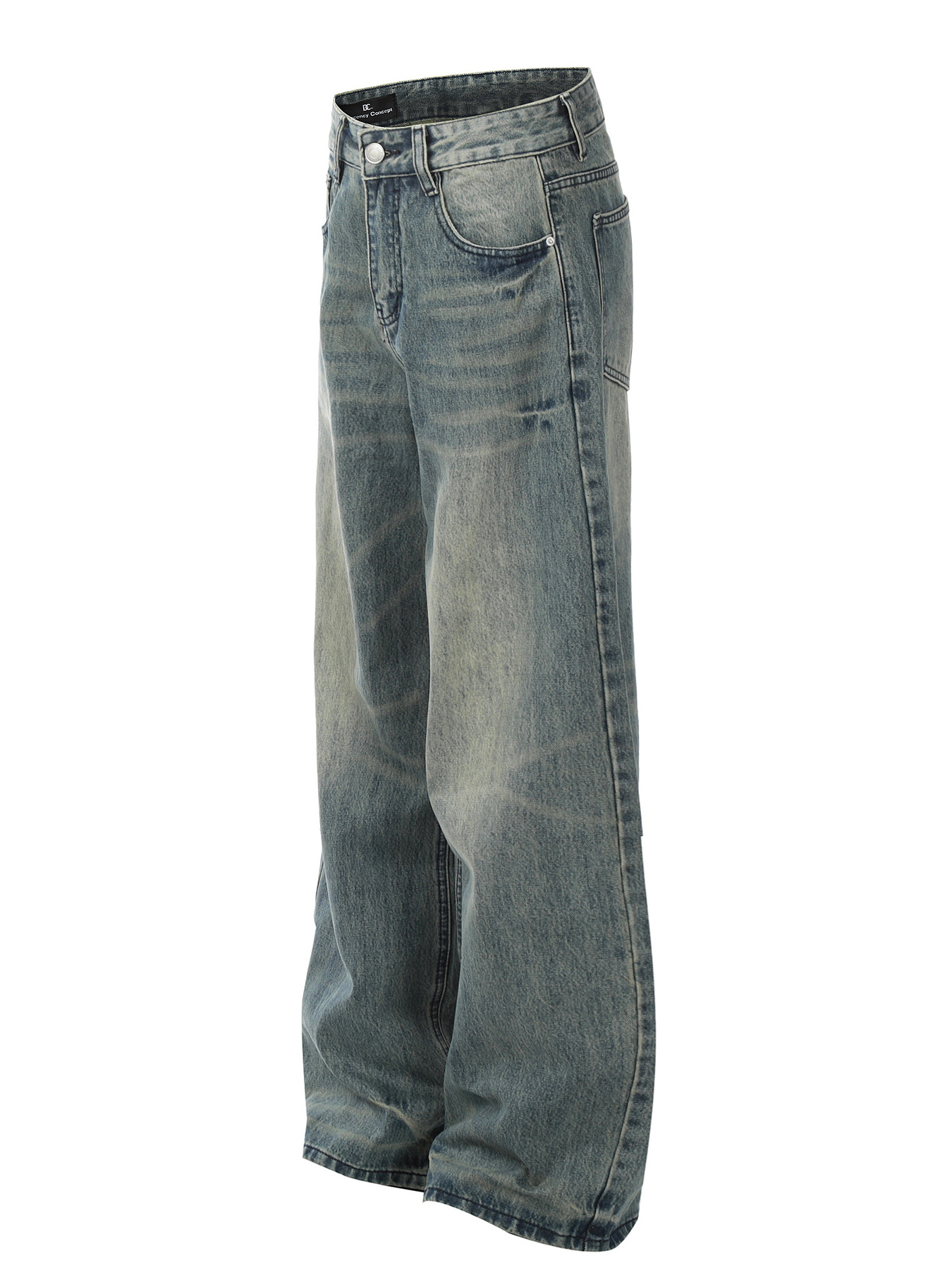 Men's Vintage Washed Wide-Leg Jeans