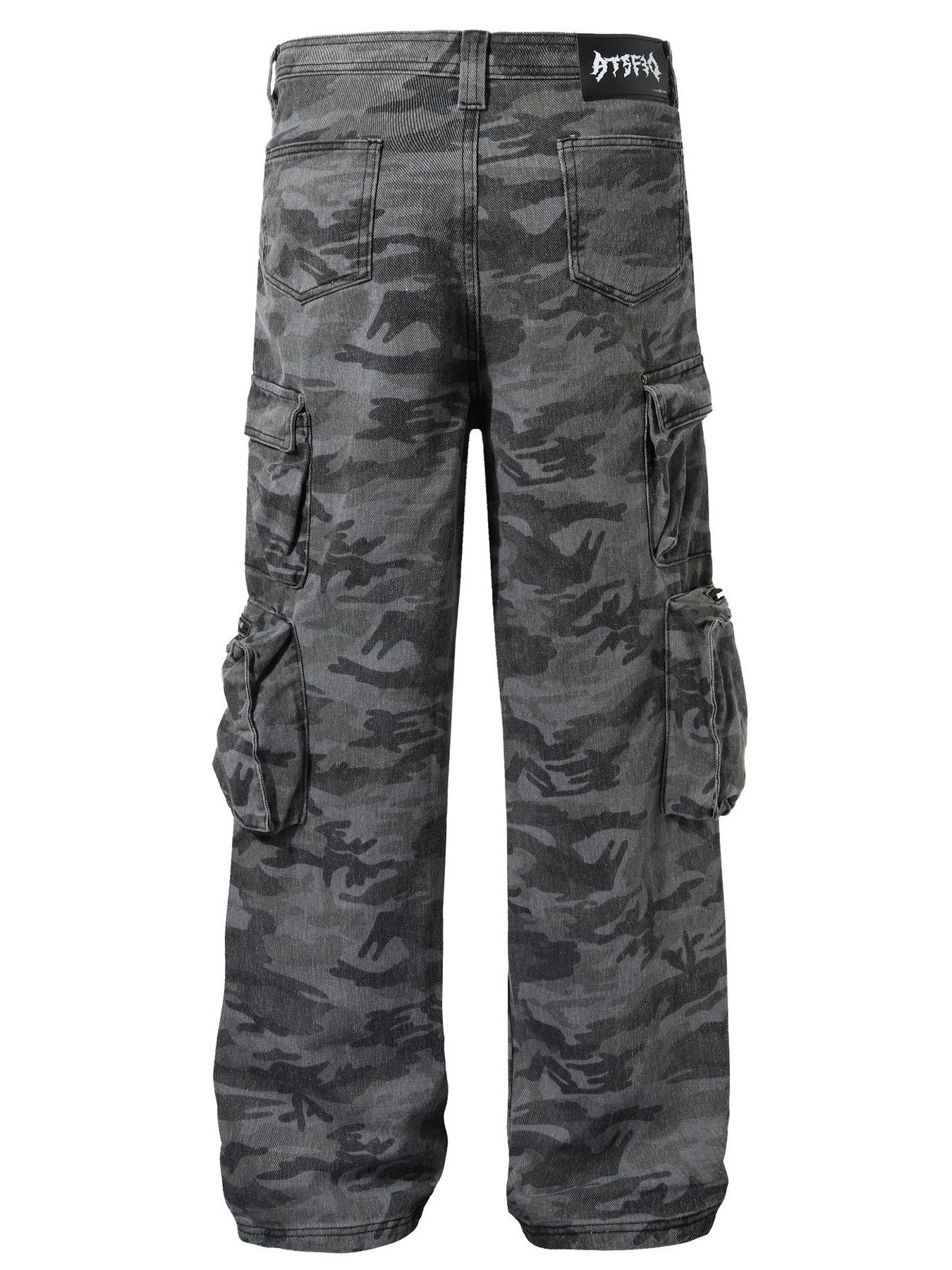 Men's Camouflage Cargo Jeans with Multi-Pockets