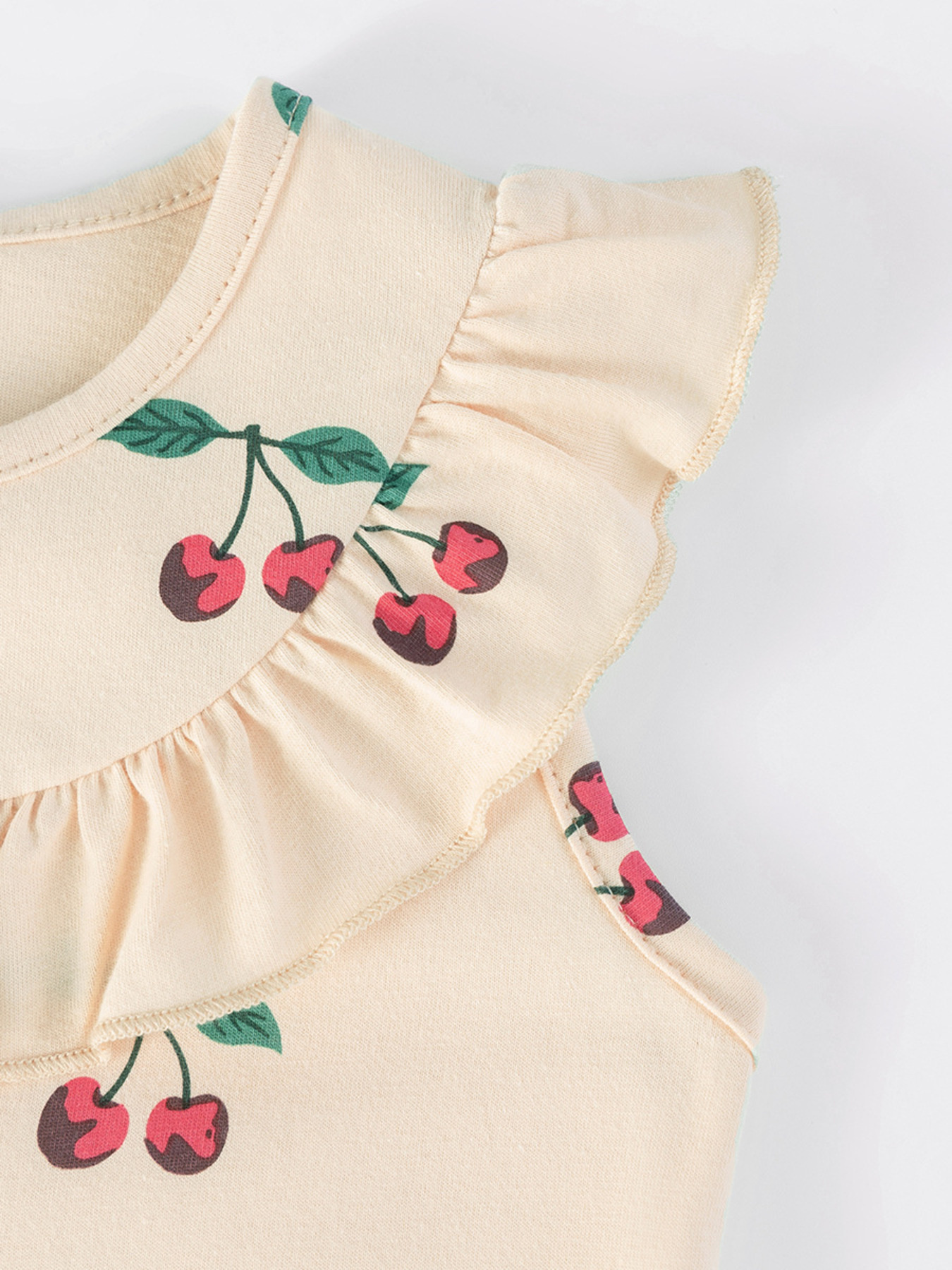 Children's Cherry Print Ruffle Neck Dress 5