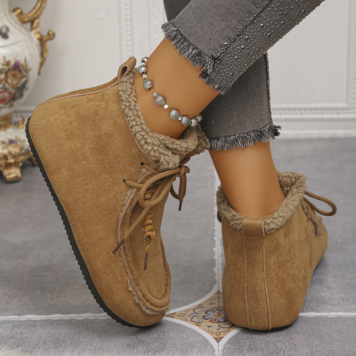Plush Lined Ankle Boots