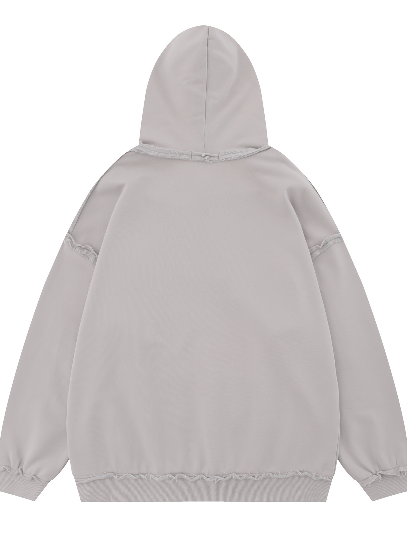 Men's Frayed Hem Long Sleeve Hoodie