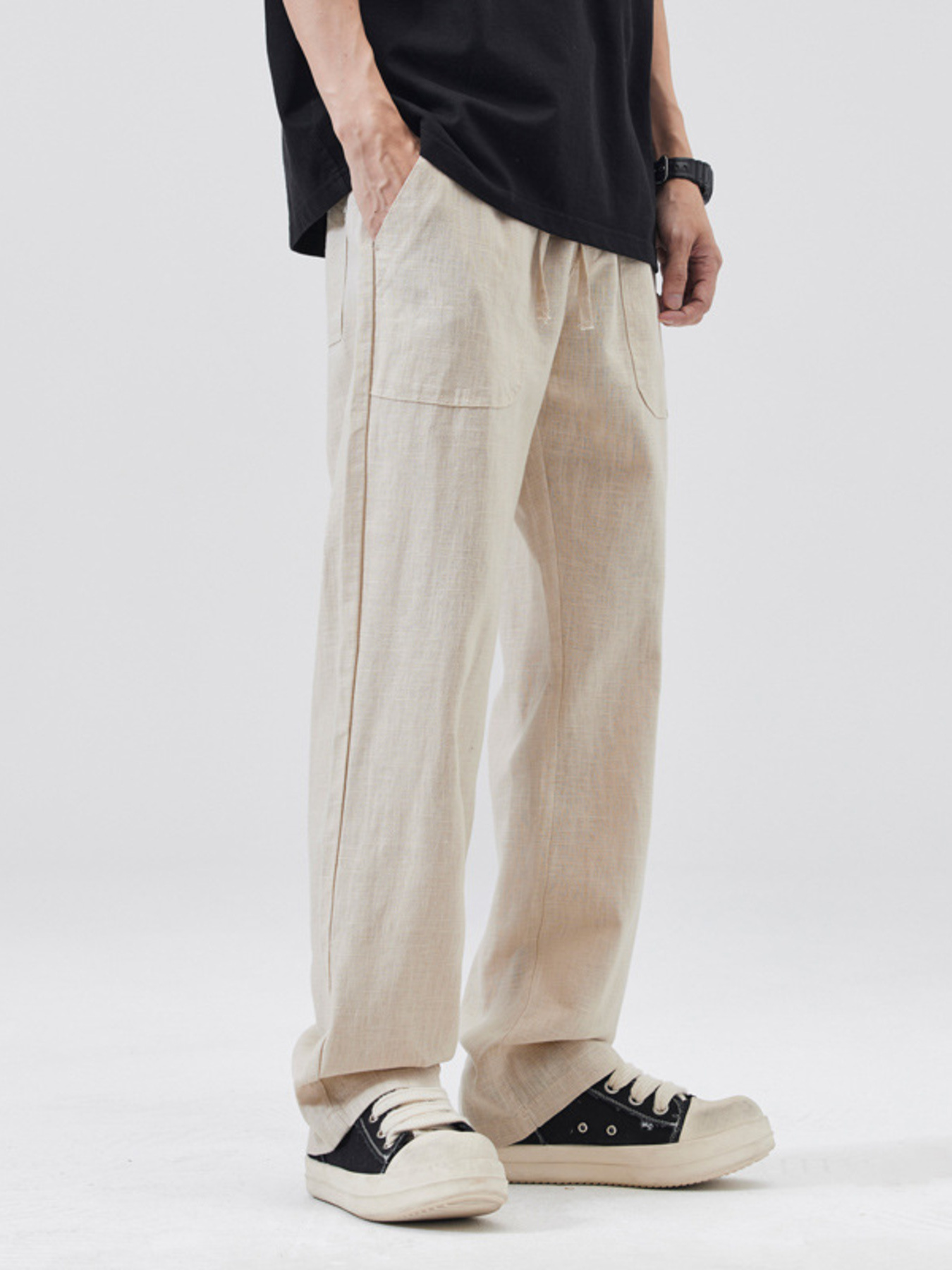 Men‘s Full Size Wide-Leg Casual Pants Plus Size