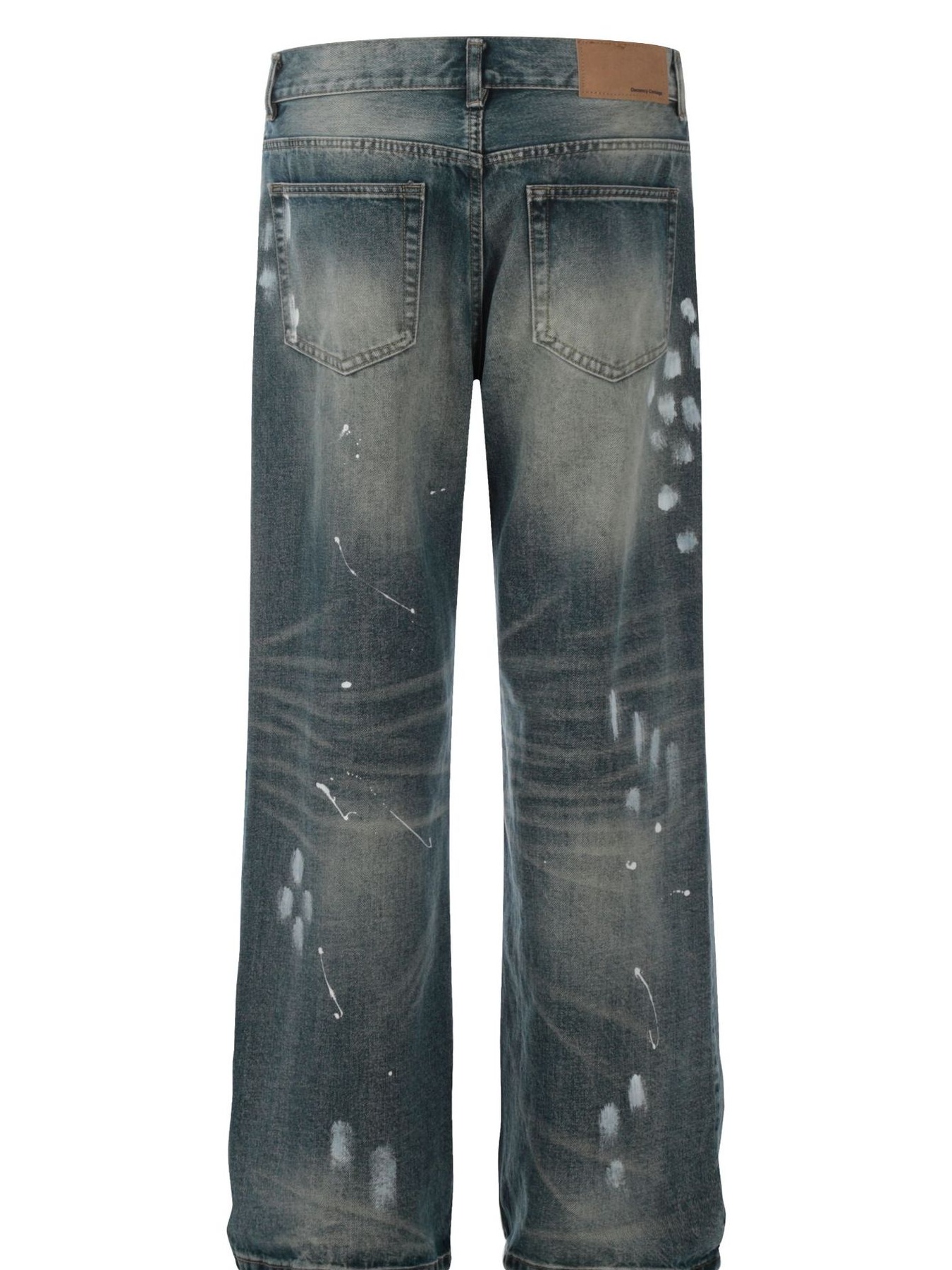 Men's Vintage Washed Paint Splatter Jeans