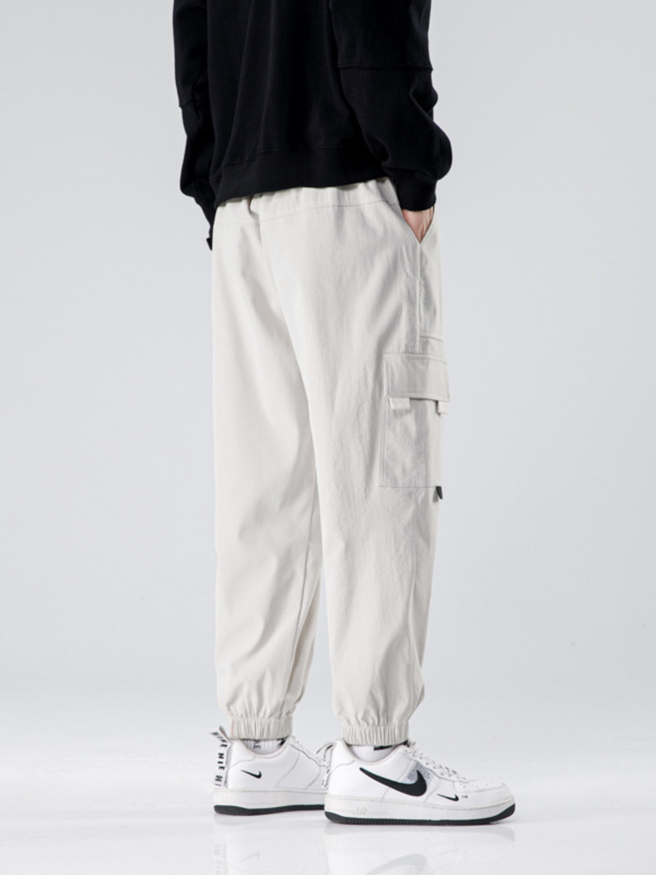 Men's Plus Size Wide Leg Cargo Joggers