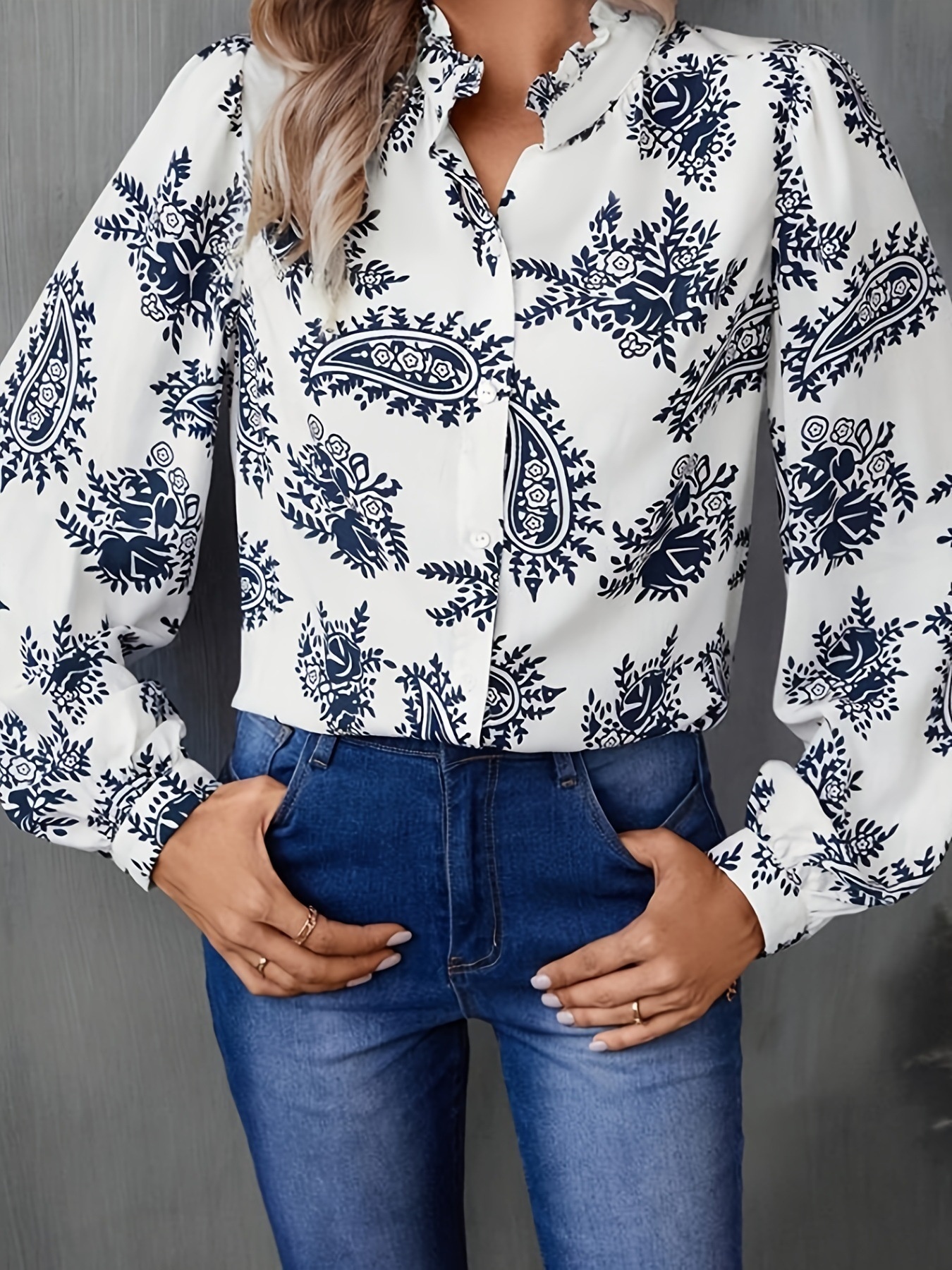 Paisley Print Button Up Shirt