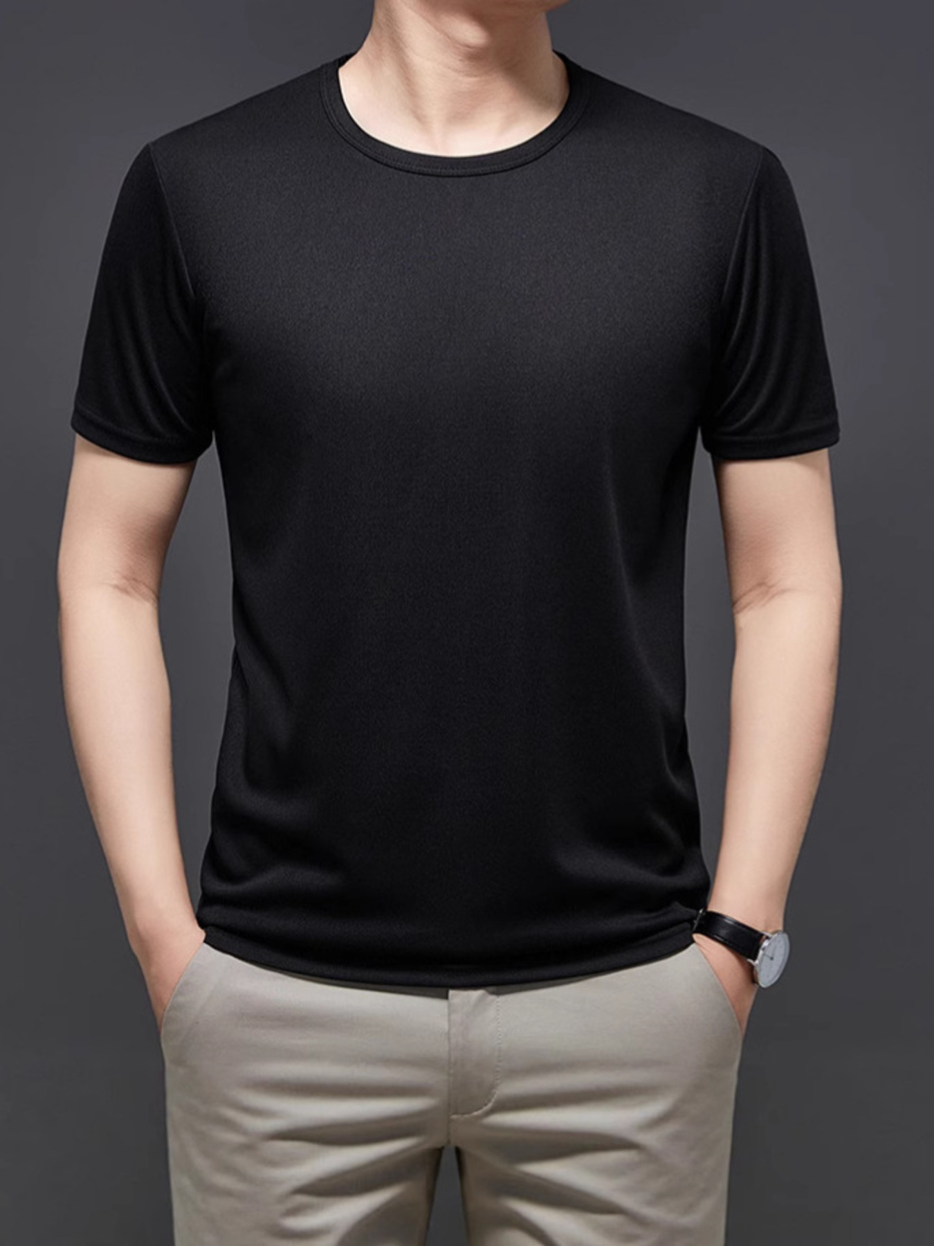 Men's Plus Size Round Neck Short Sleeve T-Shirt