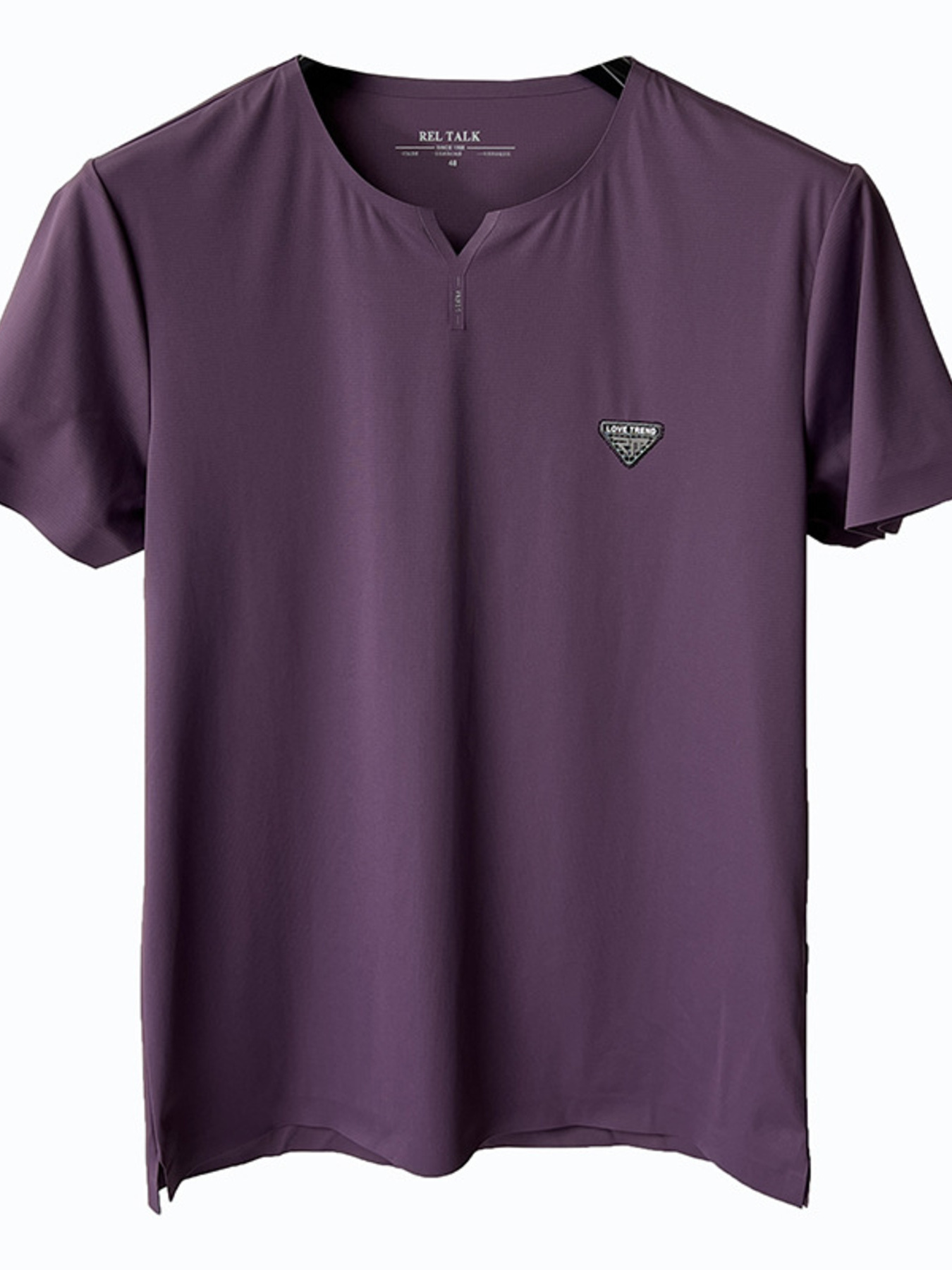 Men's Plus Size Notched Short Sleeve T-Shirt