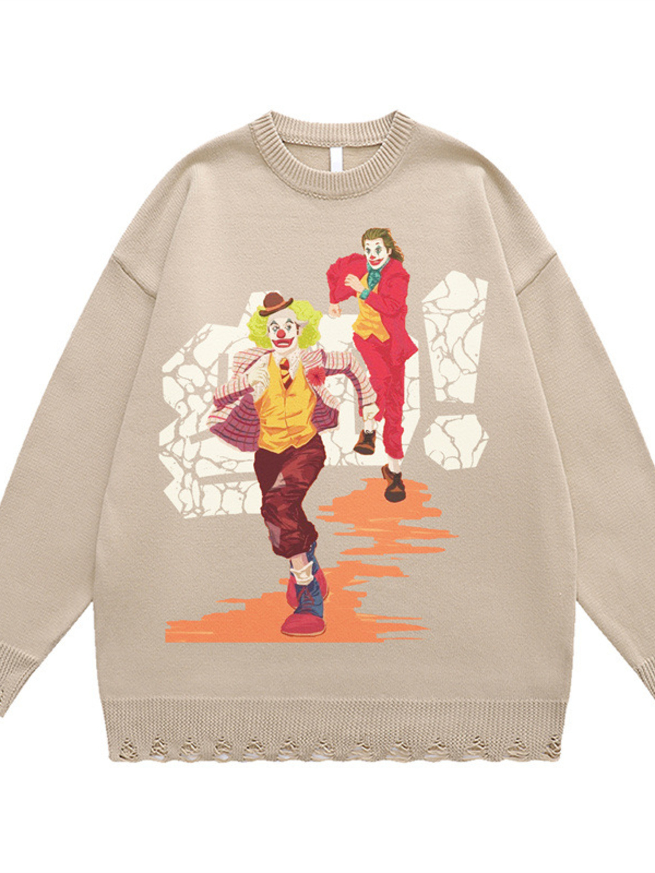 Men's Joker Round Neck Long Sleeve Sweater