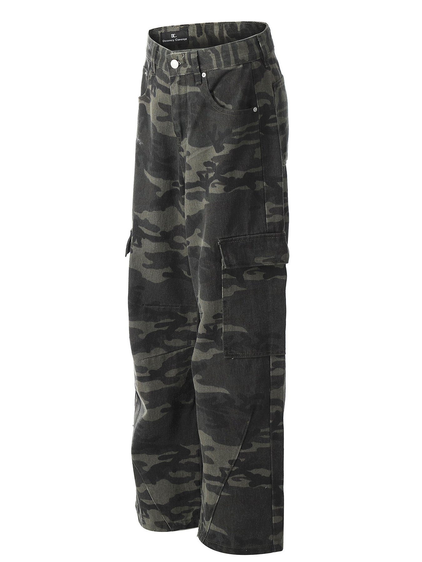 Men's Camouflage Cargo Jeans with Multiple Pockets