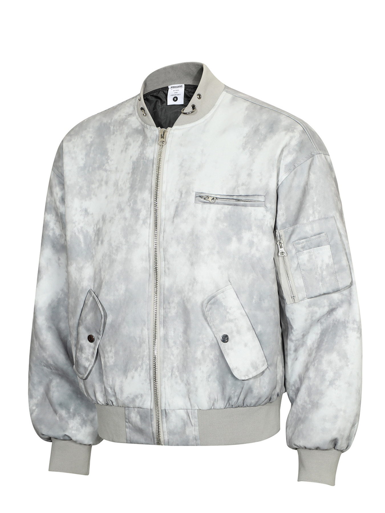 Men's Tie-Dye Zip-Up Bomber Jacket