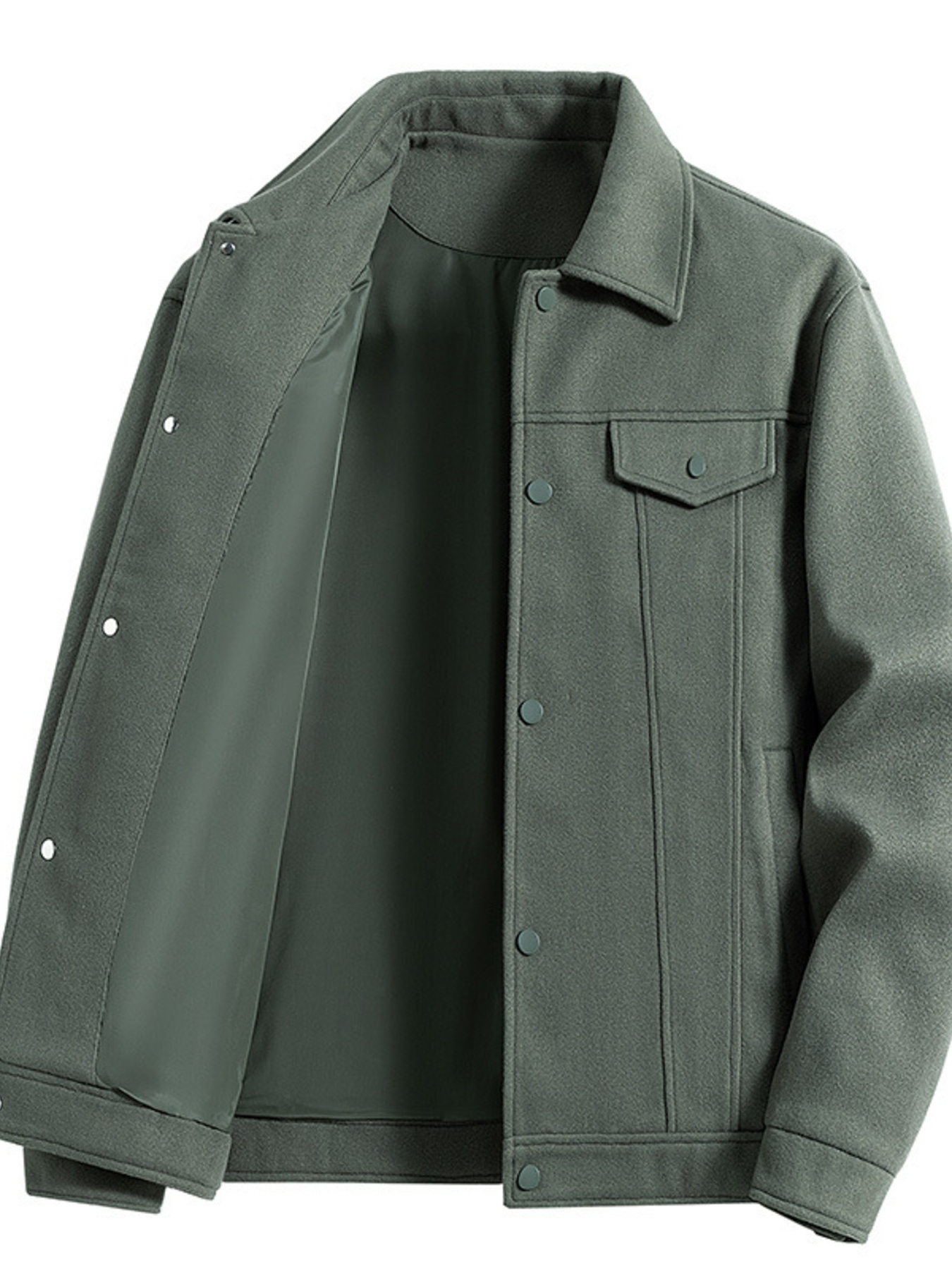 Men's Plus Size Casual Snap Down Jacket